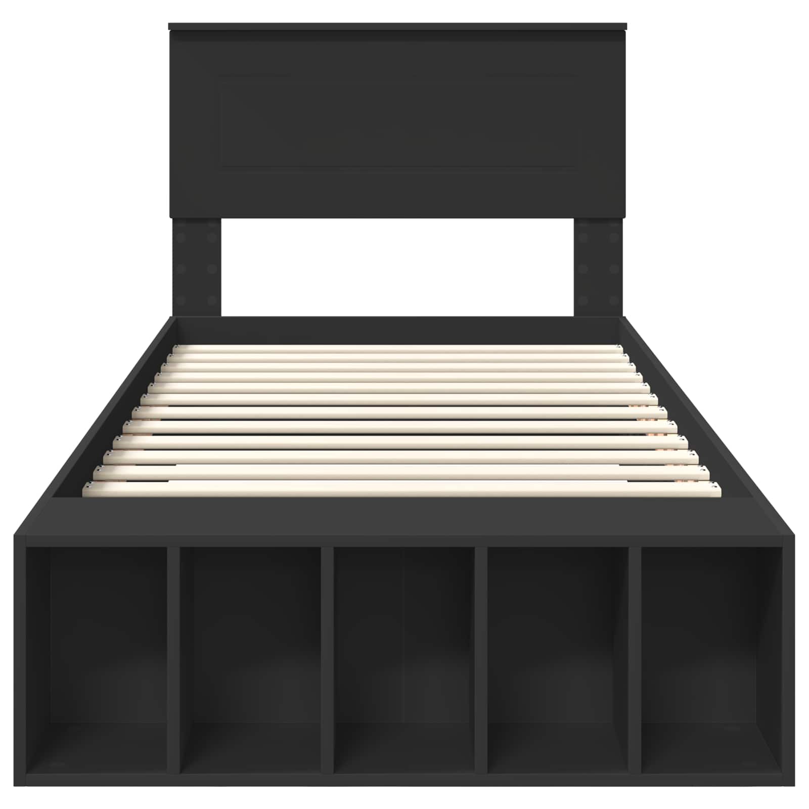 Cadre de lit avec étagère Noir 100 x 200 cm Bois d'ingénierie - XIOS
