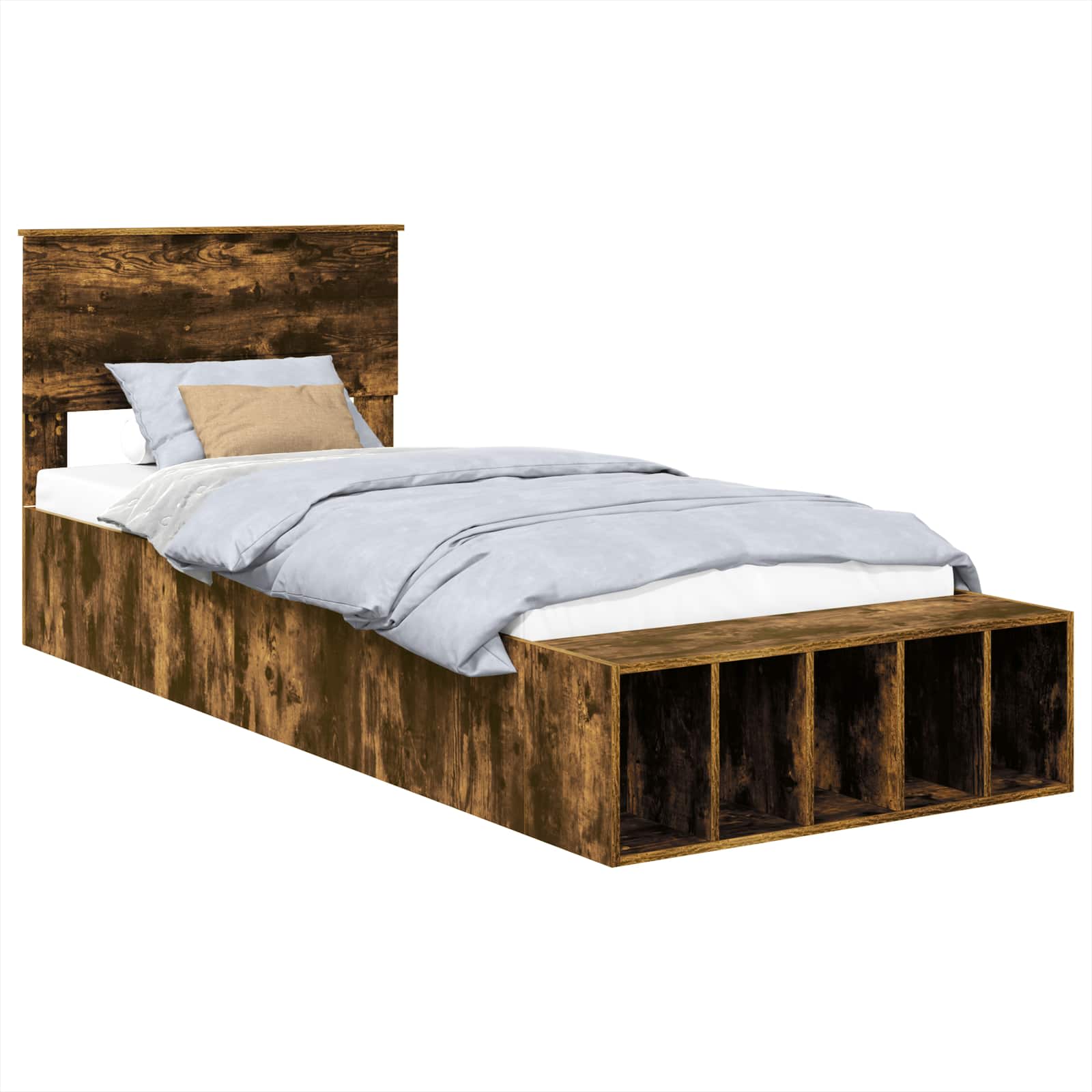 Cadre de lit Chêne fumé 100 x 200 cm Bois d'ingénierie - XIOS