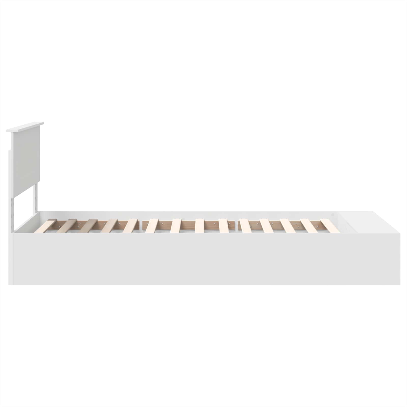 Cadre de lit avec étagère Blanc 75 x 190 cm Bois d'ingénierie - XIOS