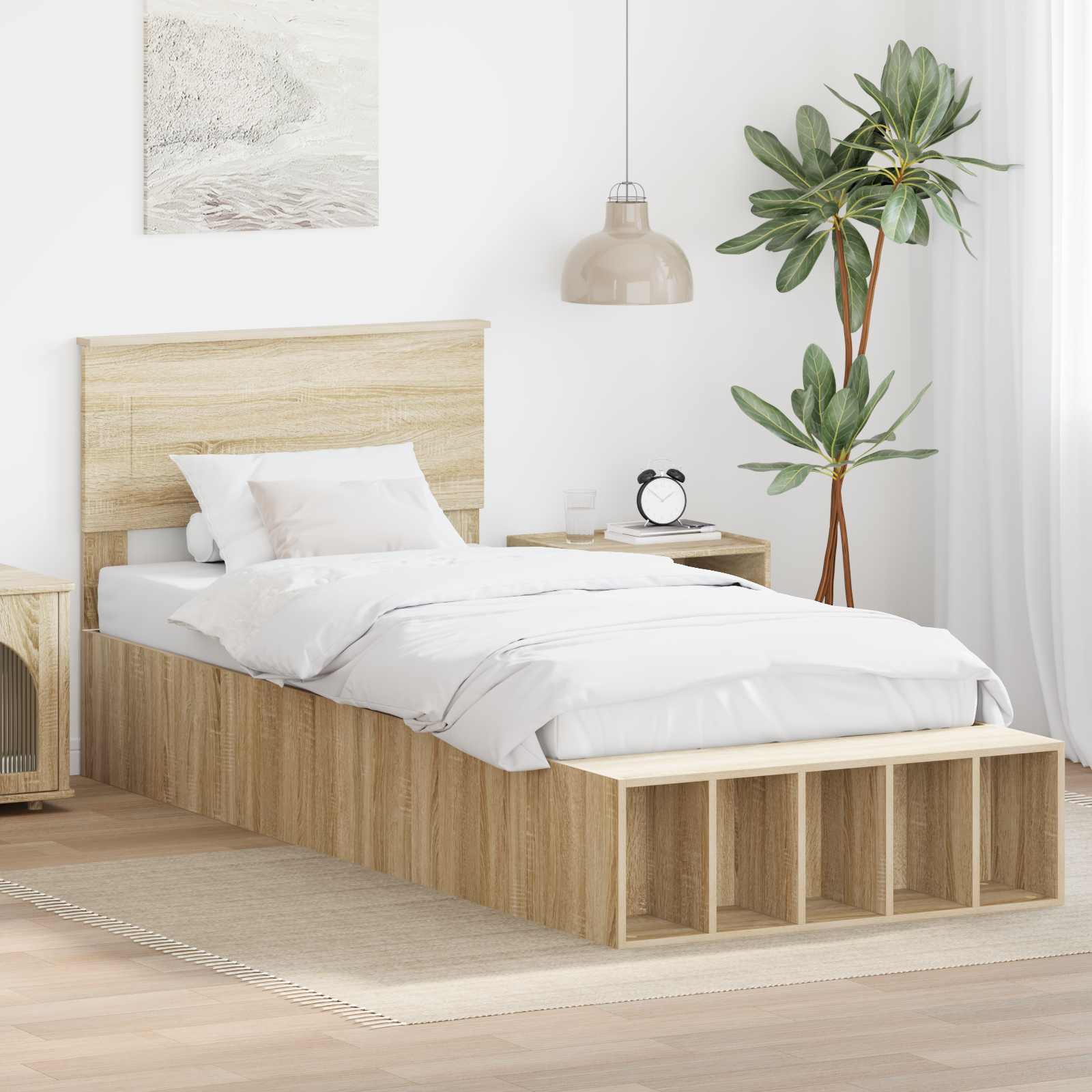 Cadre de lit Chêne Sonoma 75 x 190 cm Bois d'ingénierie - XIOS