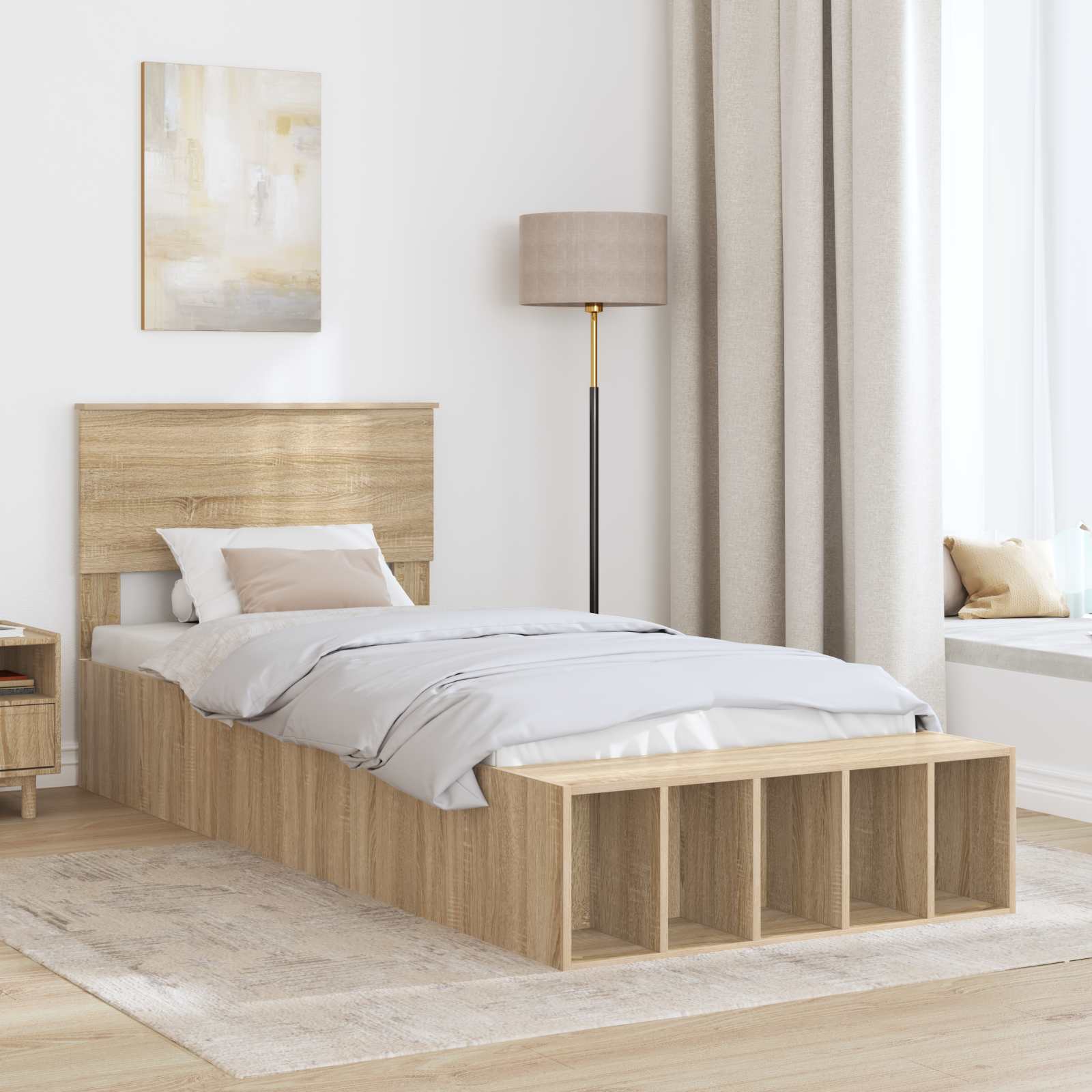 Cadre de lit Chêne Sonoma 75 x 190 cm Bois d'ingénierie - XIOS