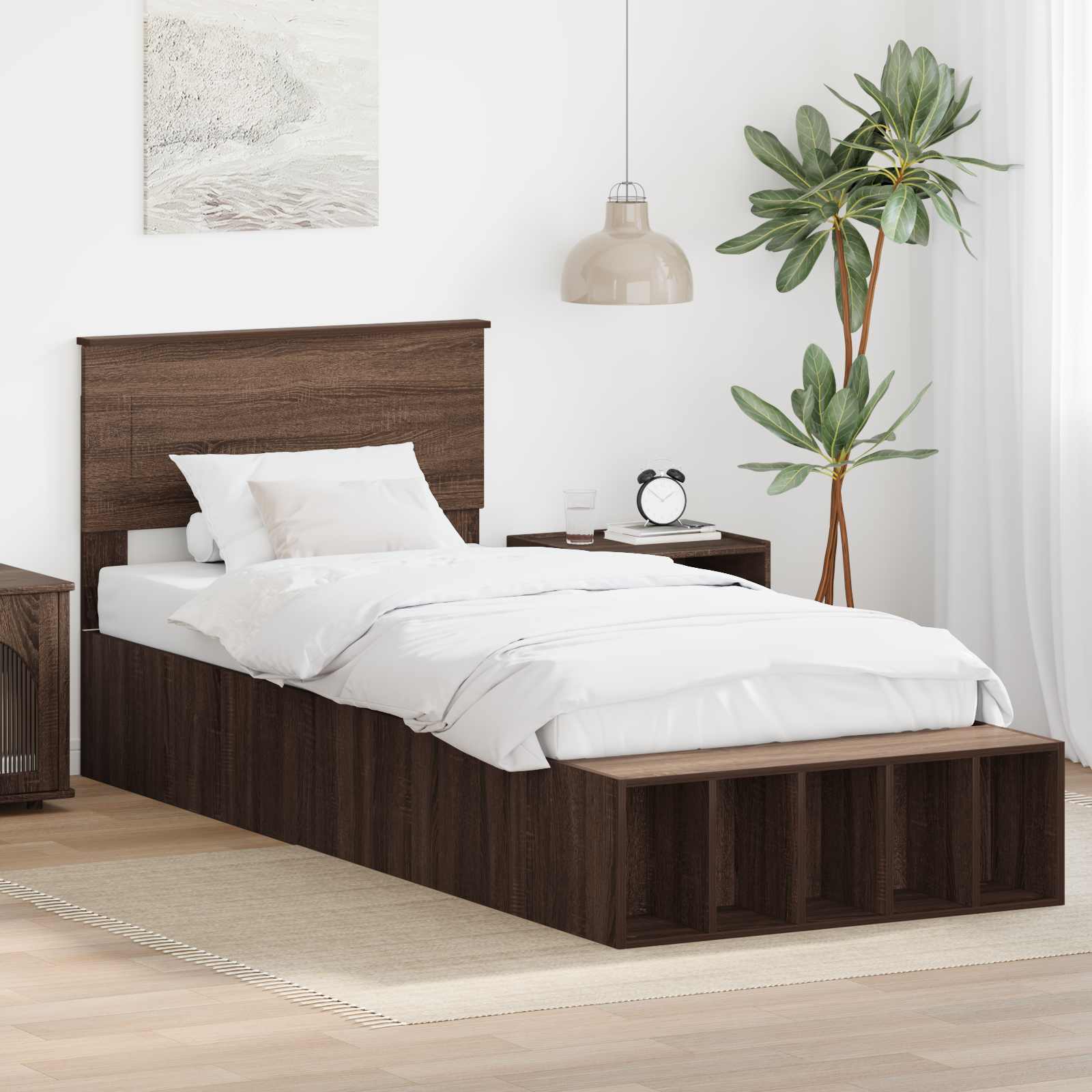 Cadre de lit Chêne brun 75 x 190 cm Bois d'ingénierie - XIOS