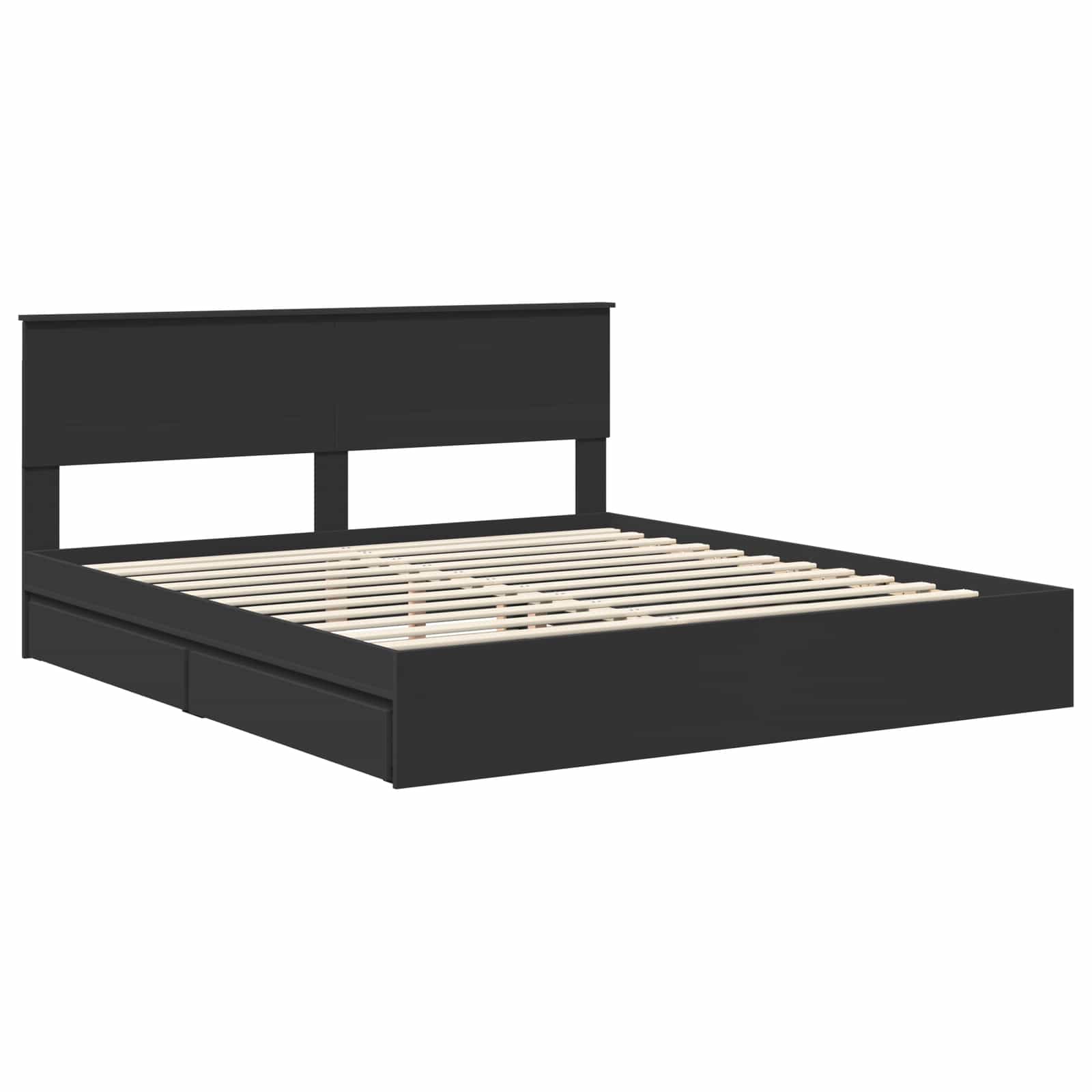 Lit de Rangement Noir 200 x 200 cm Bois d'ingénierie - XIOS
