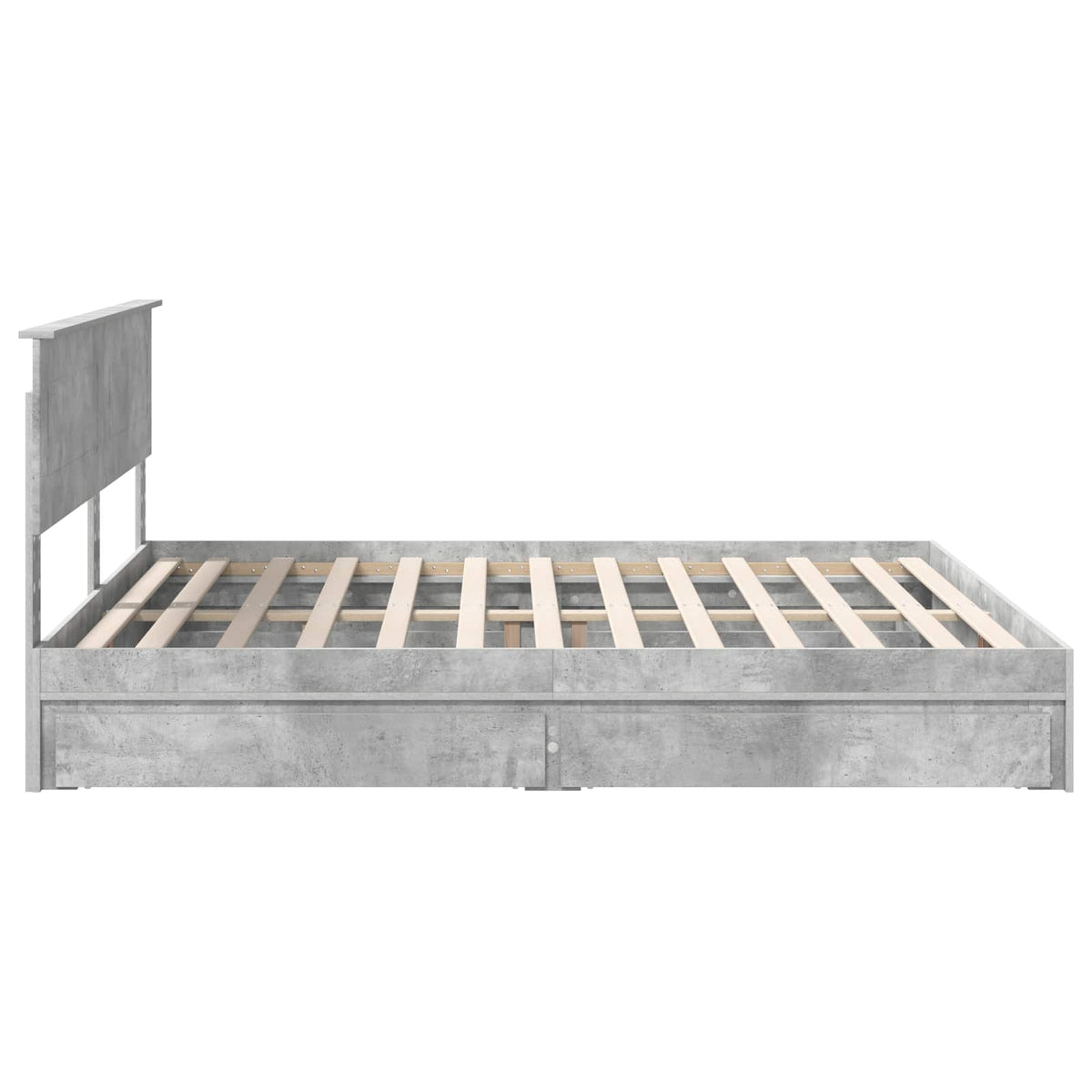 Lit de Rangement Gris béton 200 x 200 cm Bois d'ingénierie