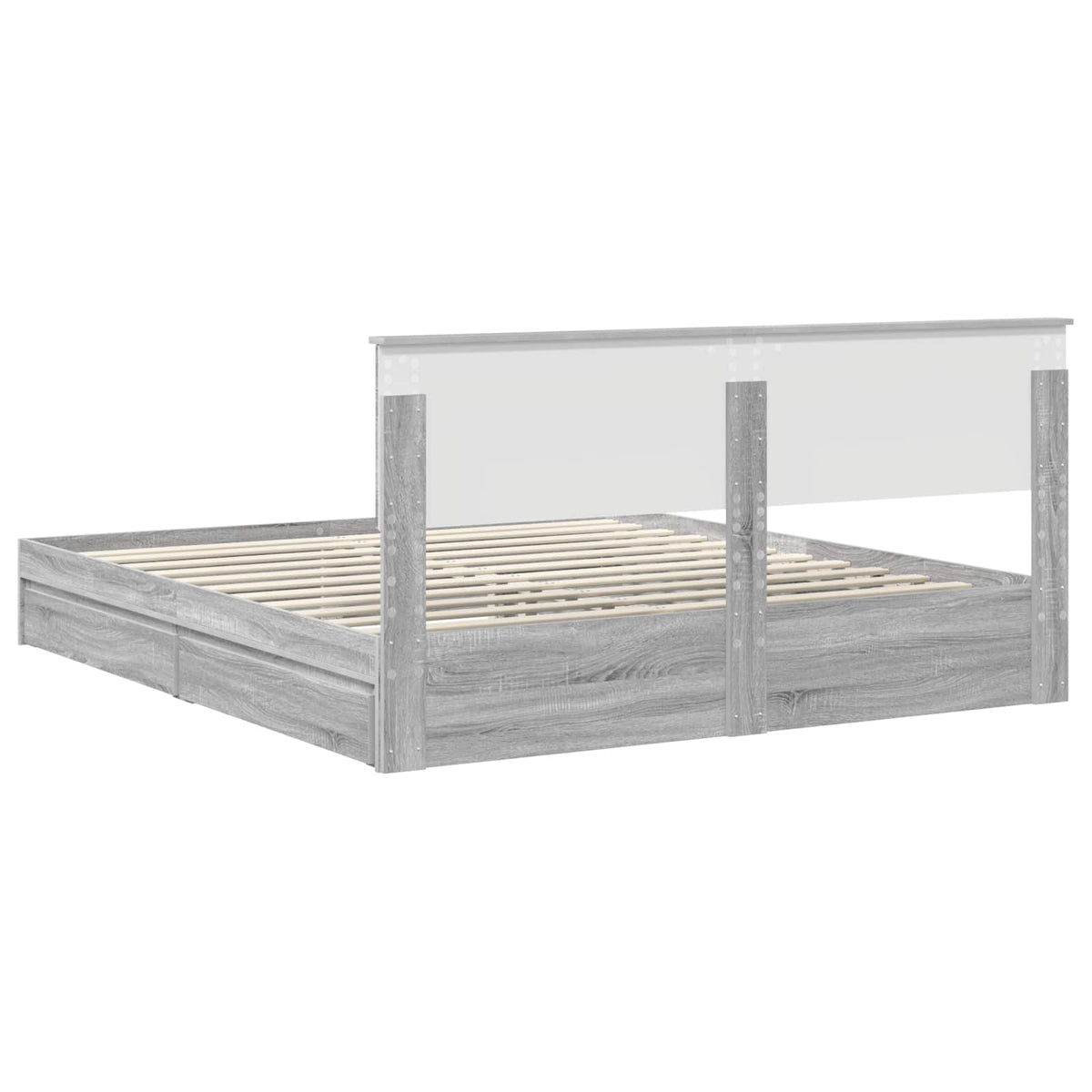 Lit de Rangement Gris Sonoma 200 x 200 cm Bois d'ingénierie