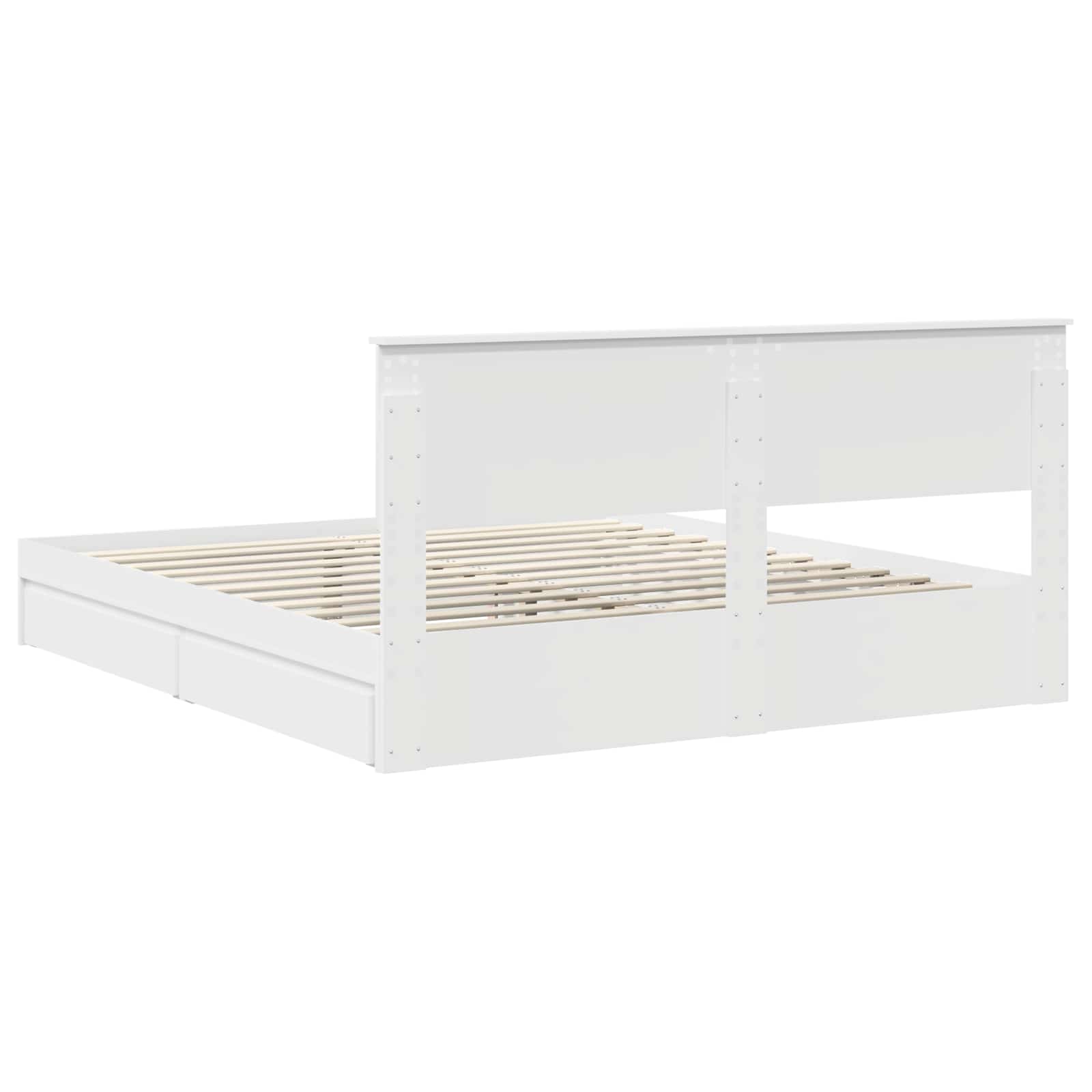 Lit de Rangement Réglable Blanc 180 x 200 cm Bois d'ingénierie