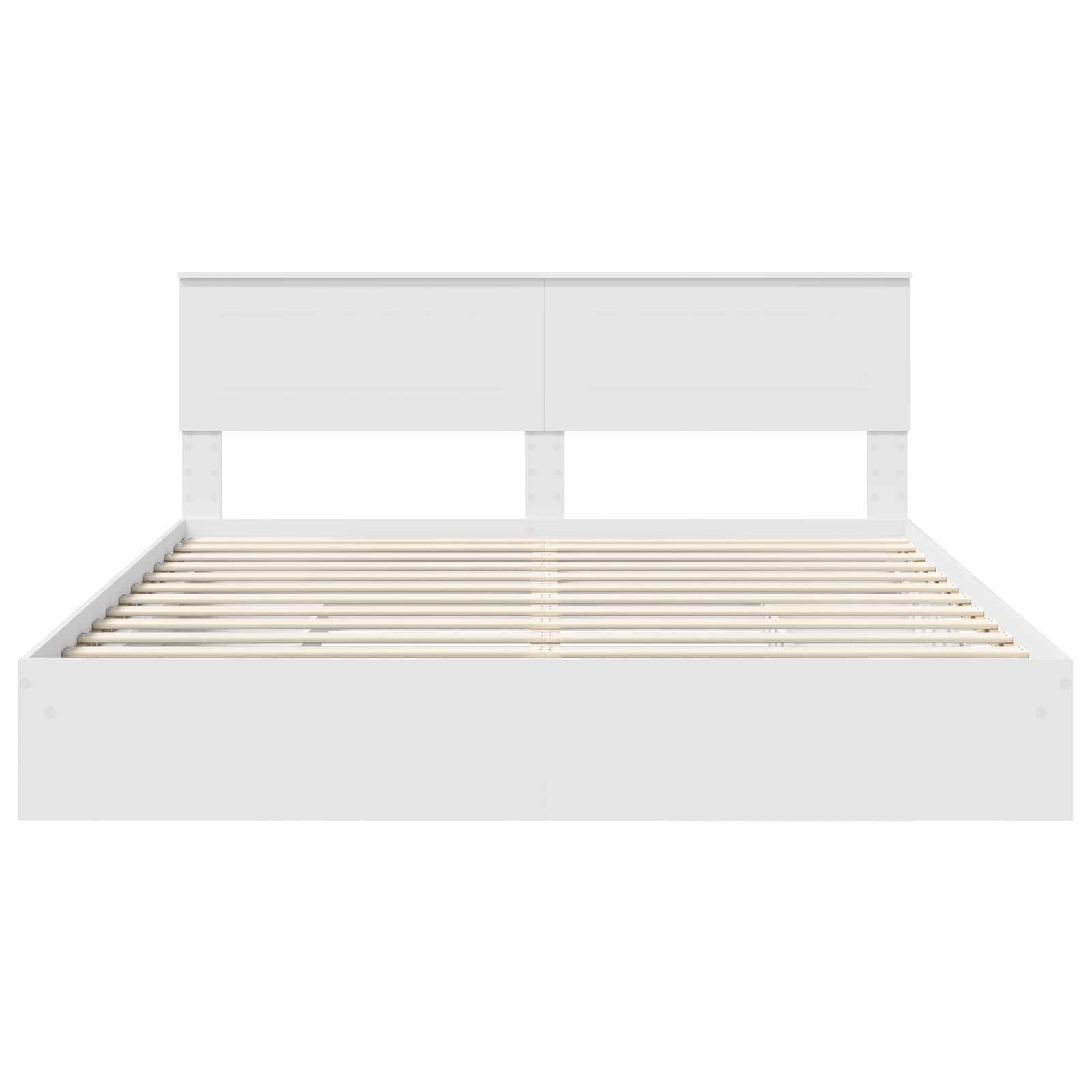 Lit de Rangement Réglable Blanc 180 x 200 cm Bois d'ingénierie