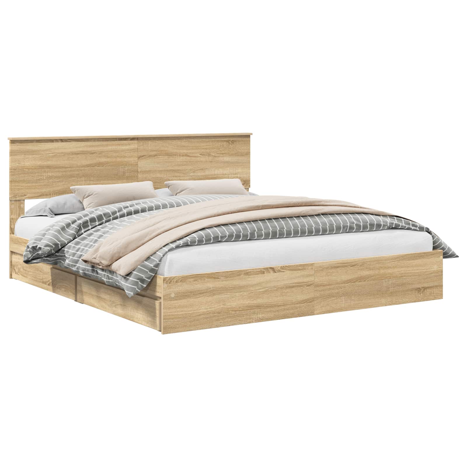 Lit de Rangement Chêne Sonoma 180 x 200 cm Bois d'ingénierie - XIOS