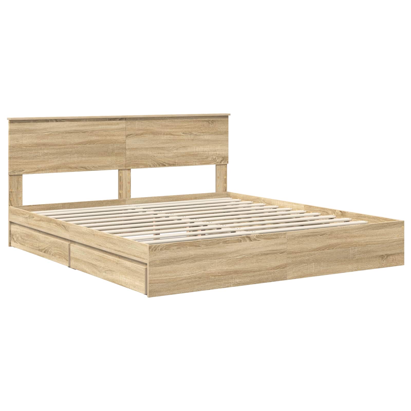 Lit de Rangement Chêne Sonoma 180 x 200 cm Bois d'ingénierie - XIOS