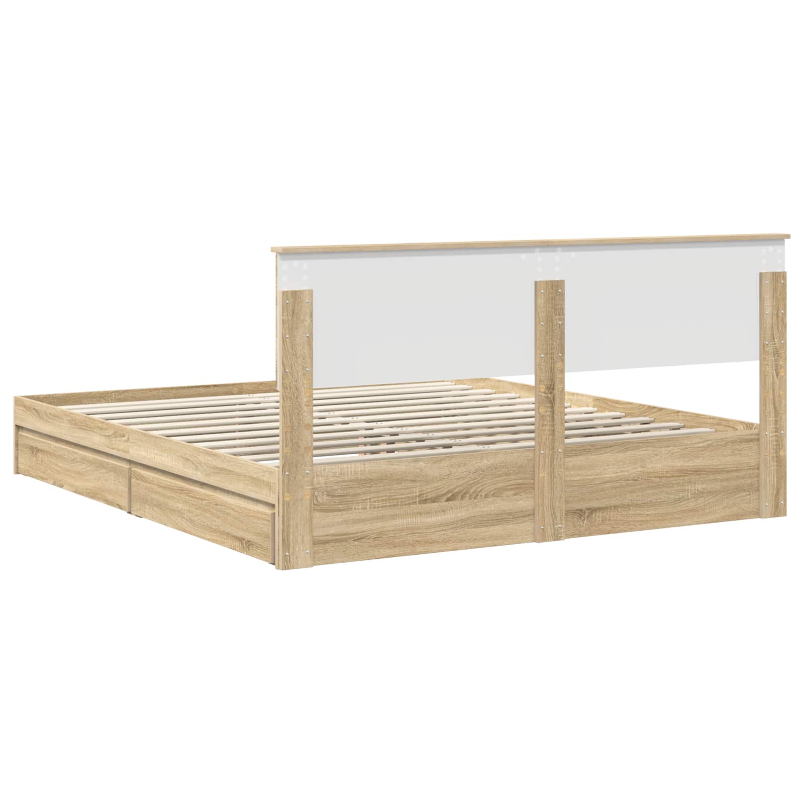 Lit de Rangement Chêne Sonoma 180 x 200 cm Bois d'ingénierie - XIOS