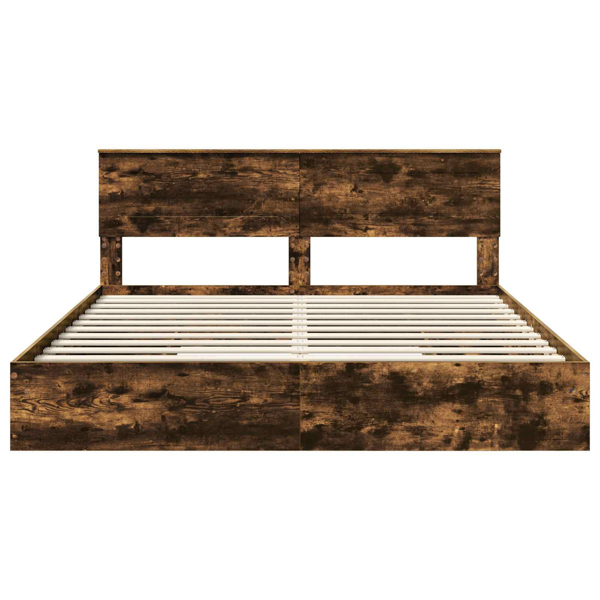Lit de Rangement Chêne fumé 180 x 200 cm Bois d'ingénierie