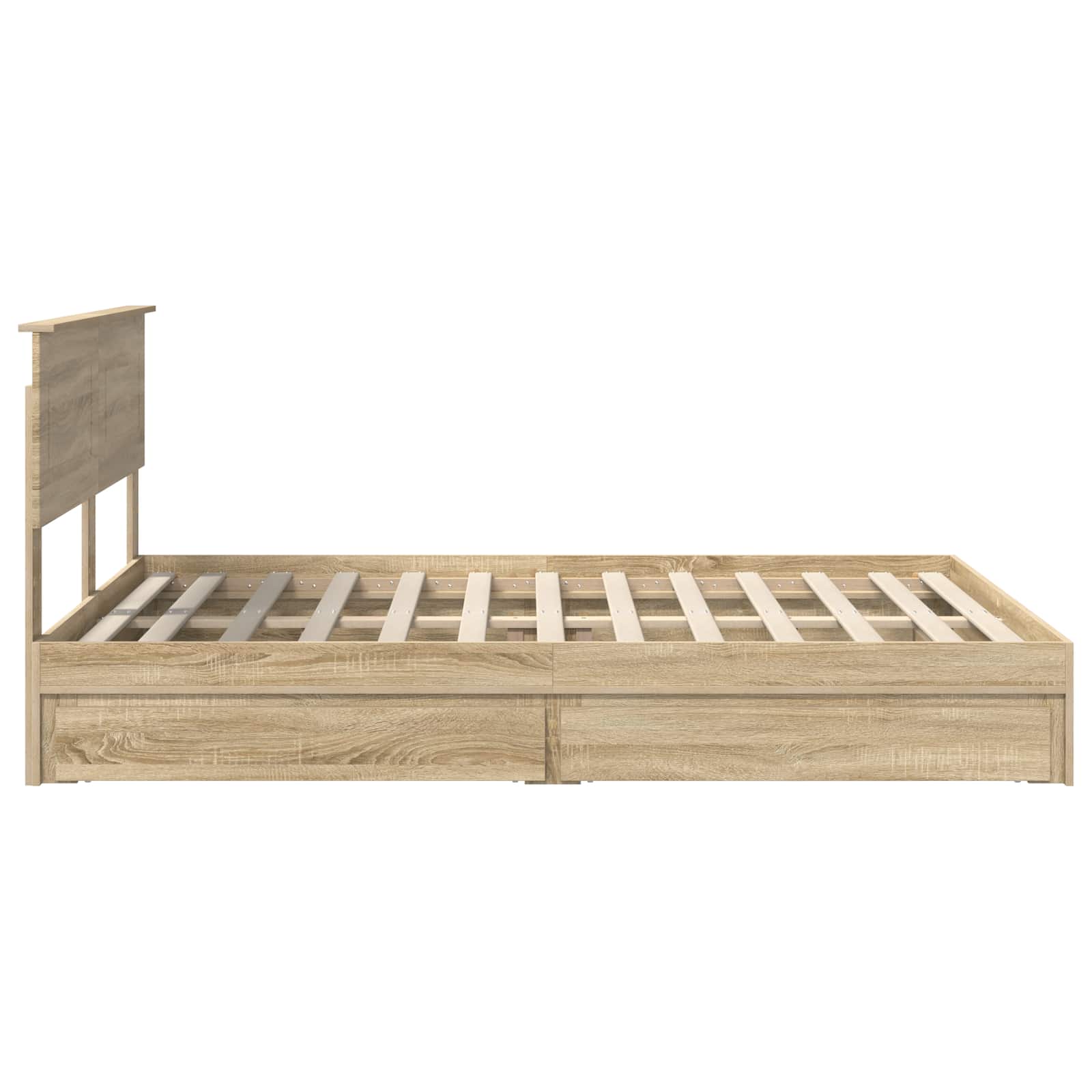Lit de Rangement Chêne Sonoma 160 x 200 cm Bois d'ingénierie - XIOS