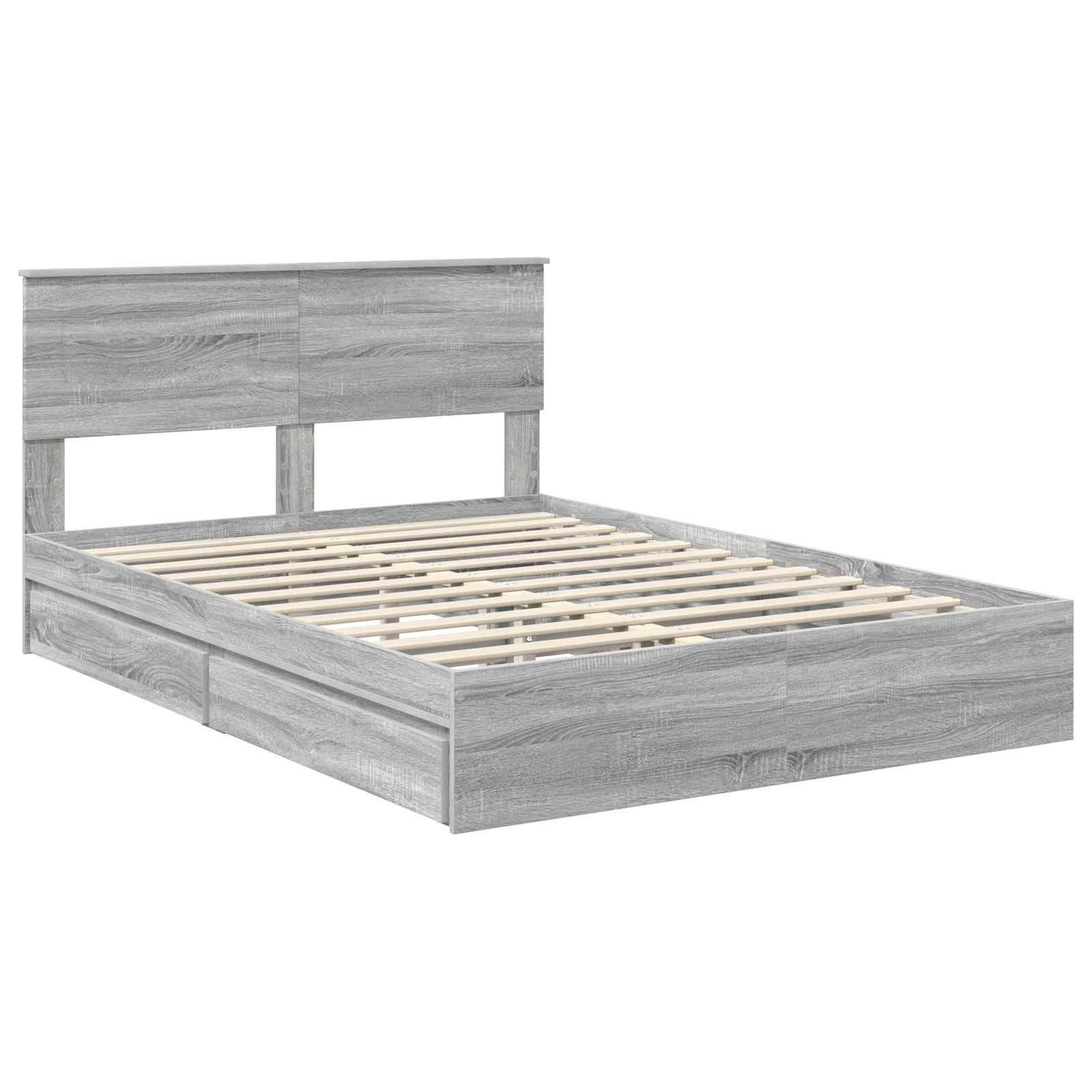 Lit de Rangement Gris Sonoma 160 x 200 cm Bois d'ingénierie - XIOS