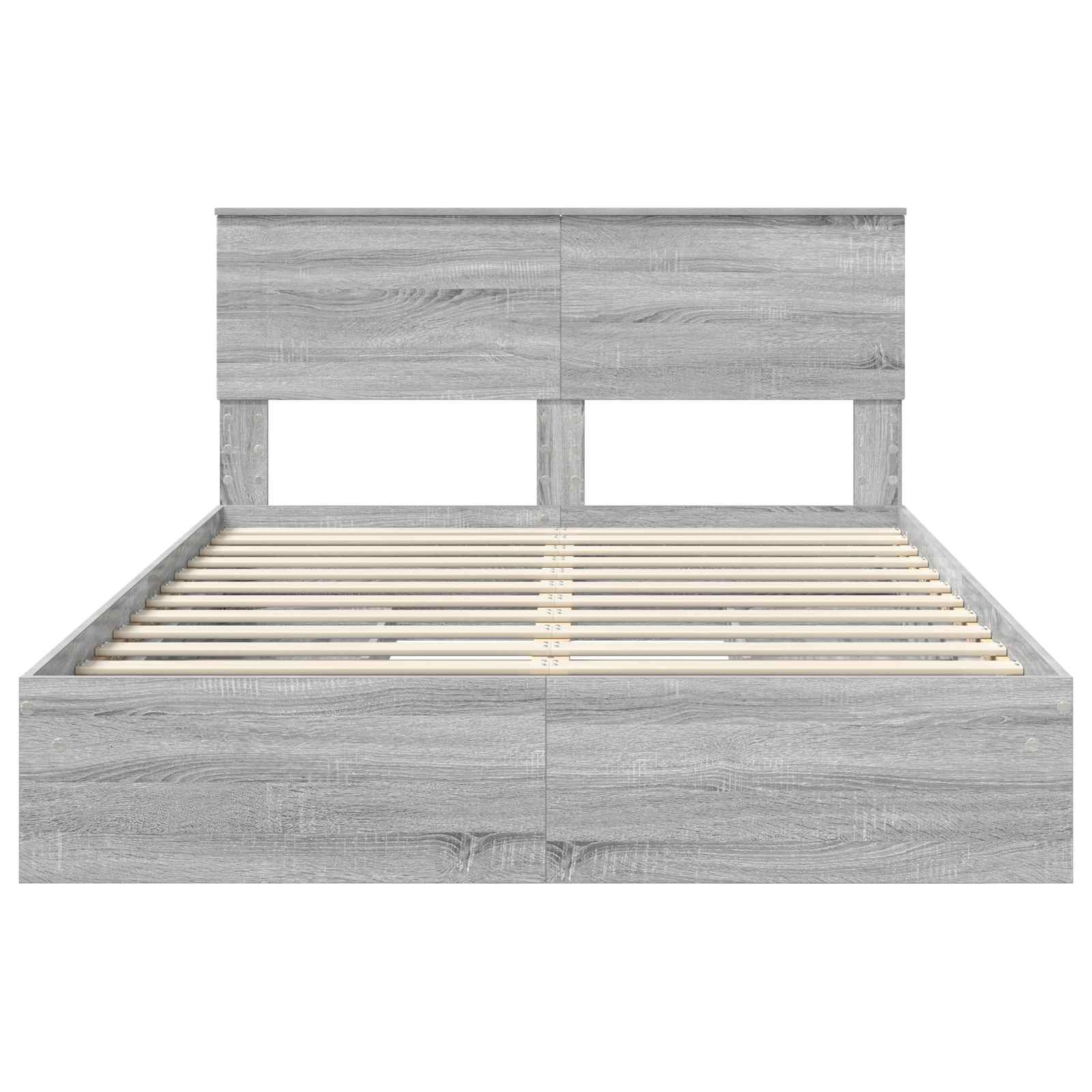 Lit de Rangement Gris Sonoma 160 x 200 cm Bois d'ingénierie - XIOS