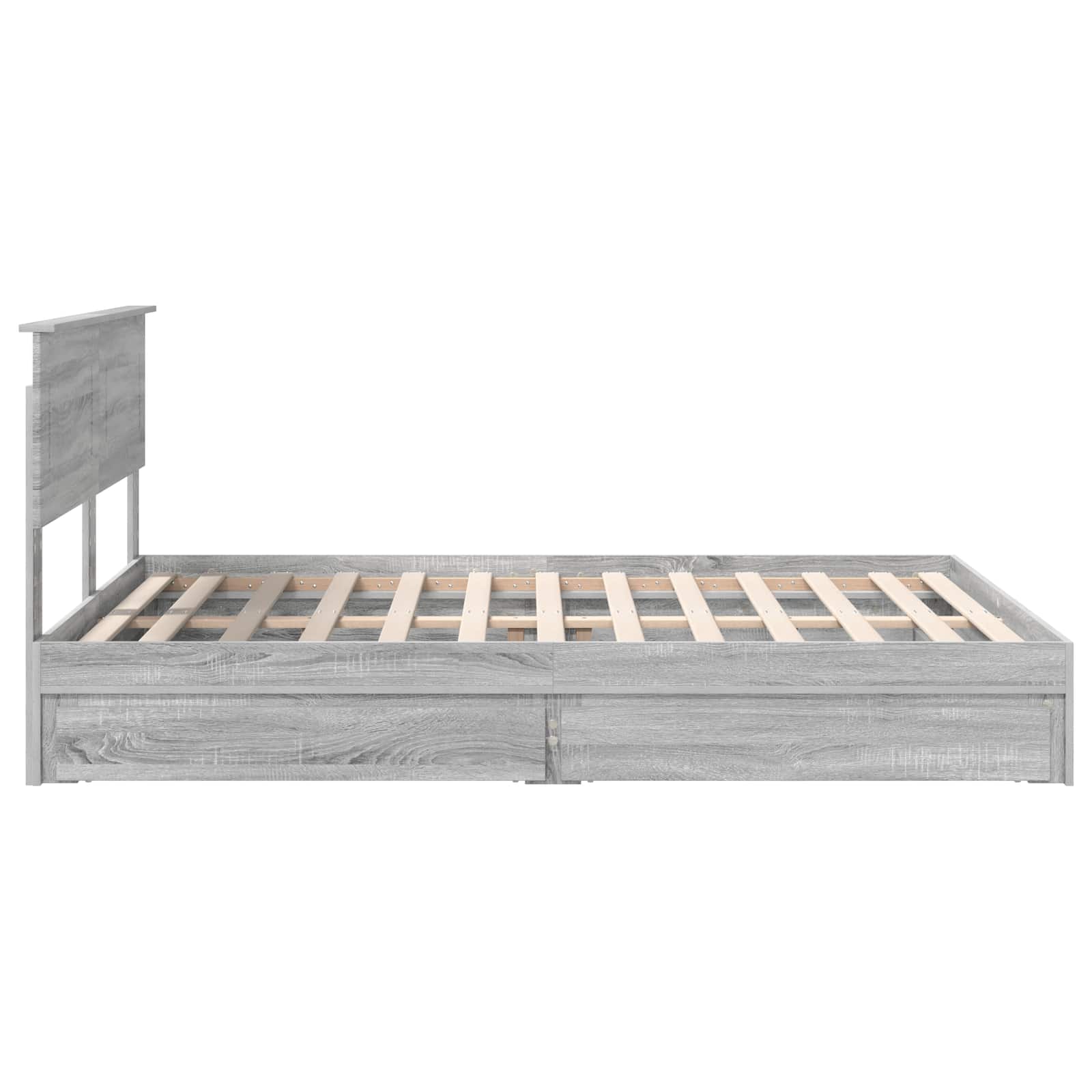 Lit de Rangement Gris Sonoma 160 x 200 cm Bois d'ingénierie - XIOS