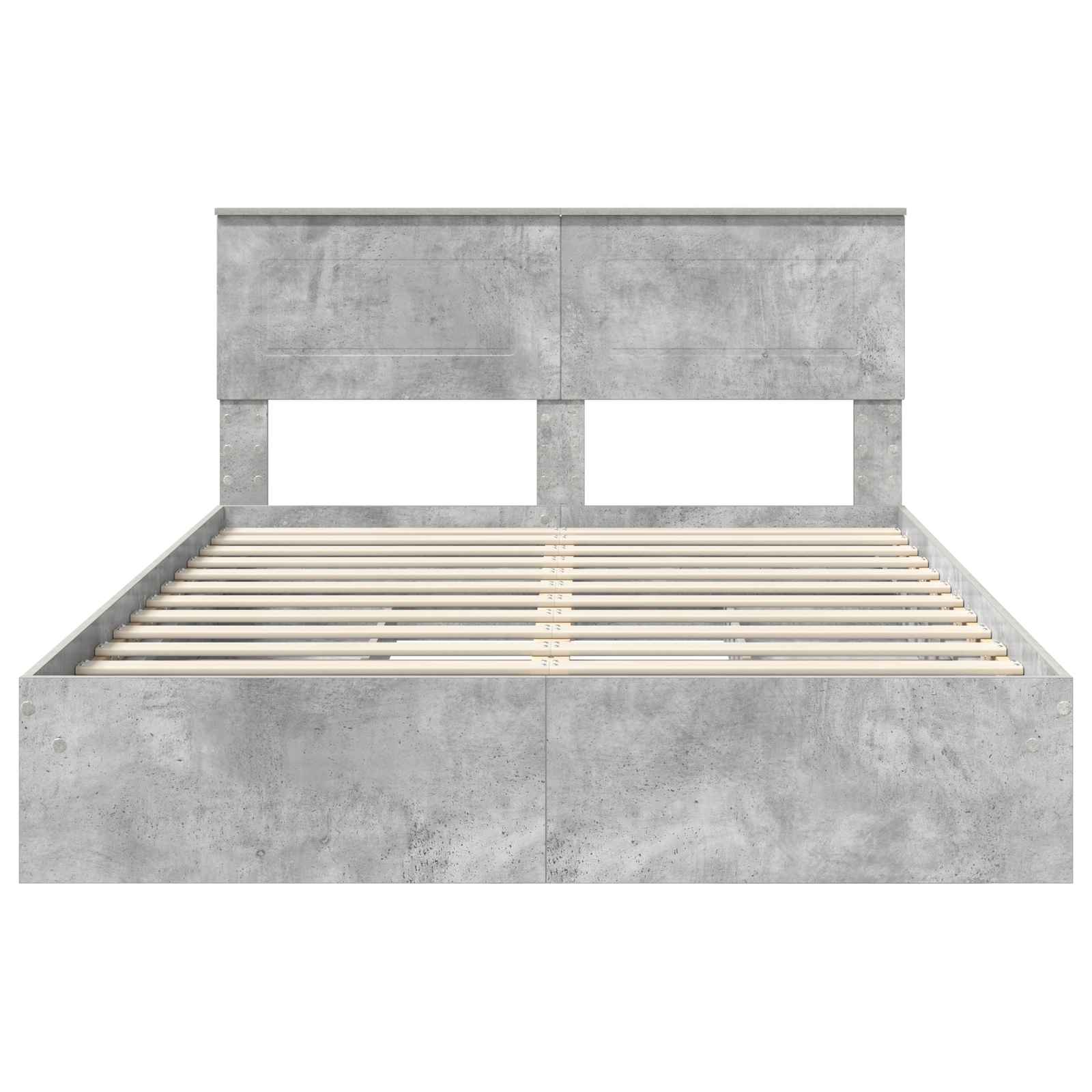 Lit de Rangement Gris béton 150 x 200 cm Bois d'ingénierie - XIOS