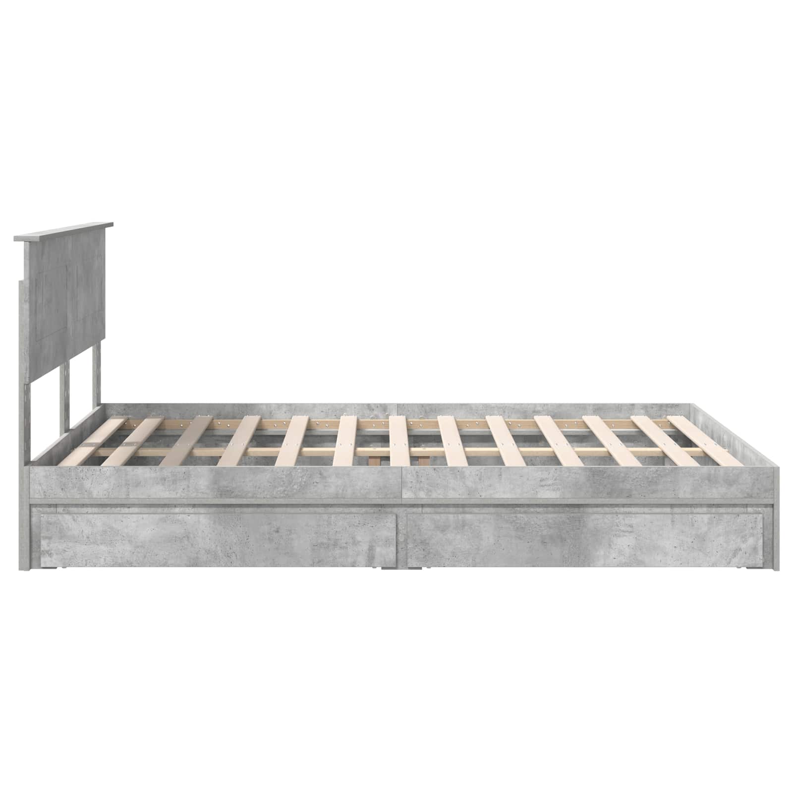 Lit de Rangement Gris béton 150 x 200 cm Bois d'ingénierie - XIOS