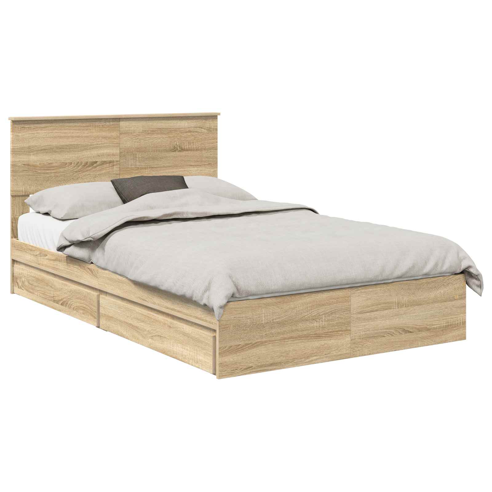 Lit de Rangement Chêne Sonoma 135 x 190 cm Bois d'ingénierie - XIOS
