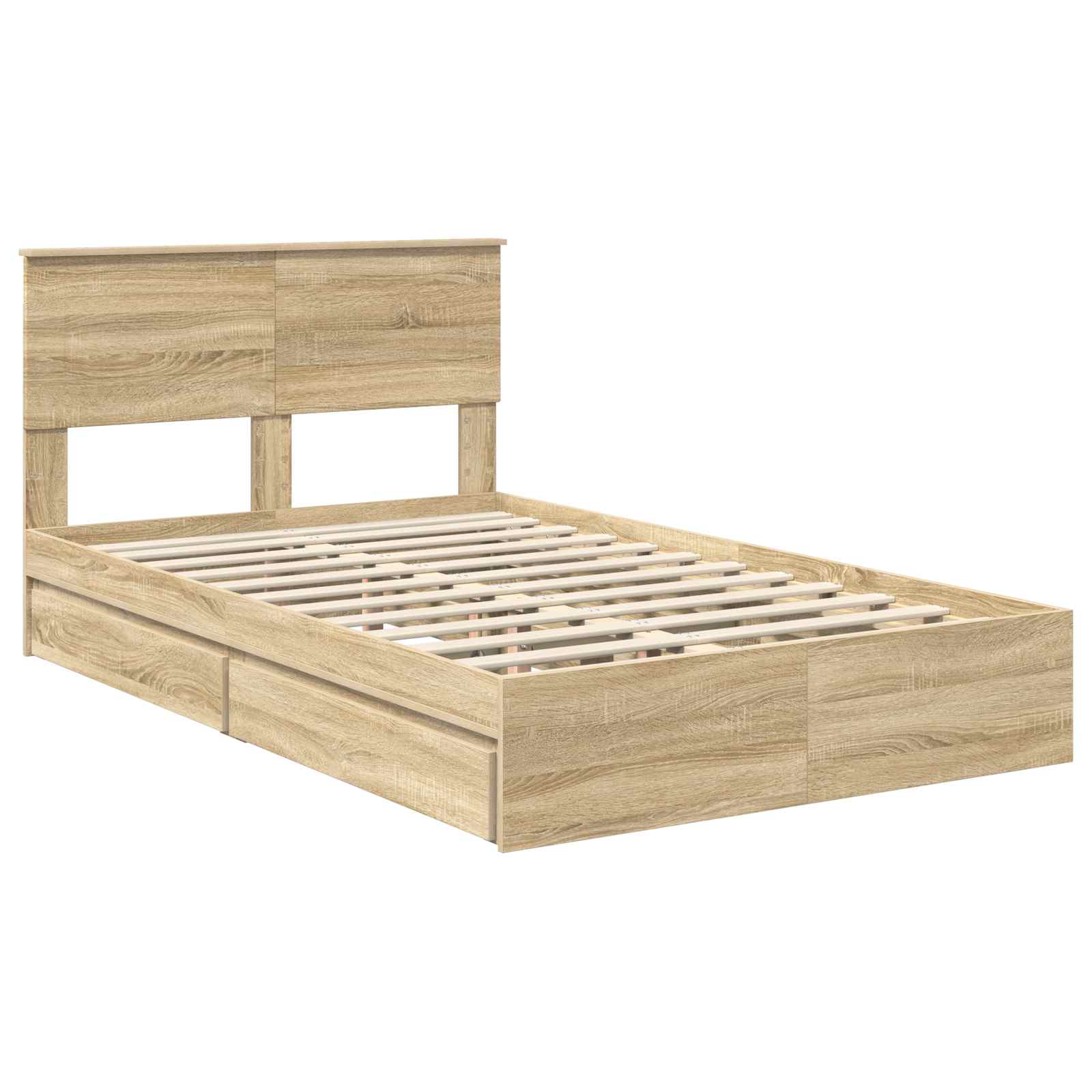 Lit de Rangement Chêne Sonoma 135 x 190 cm Bois d'ingénierie - XIOS