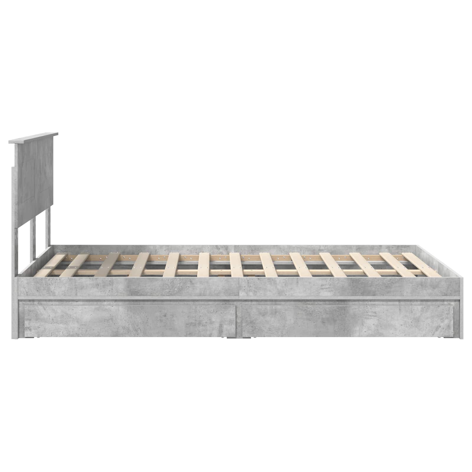 Cadre de lit Gris béton 135 x 190 cm Bois d'ingénierie - XIOS