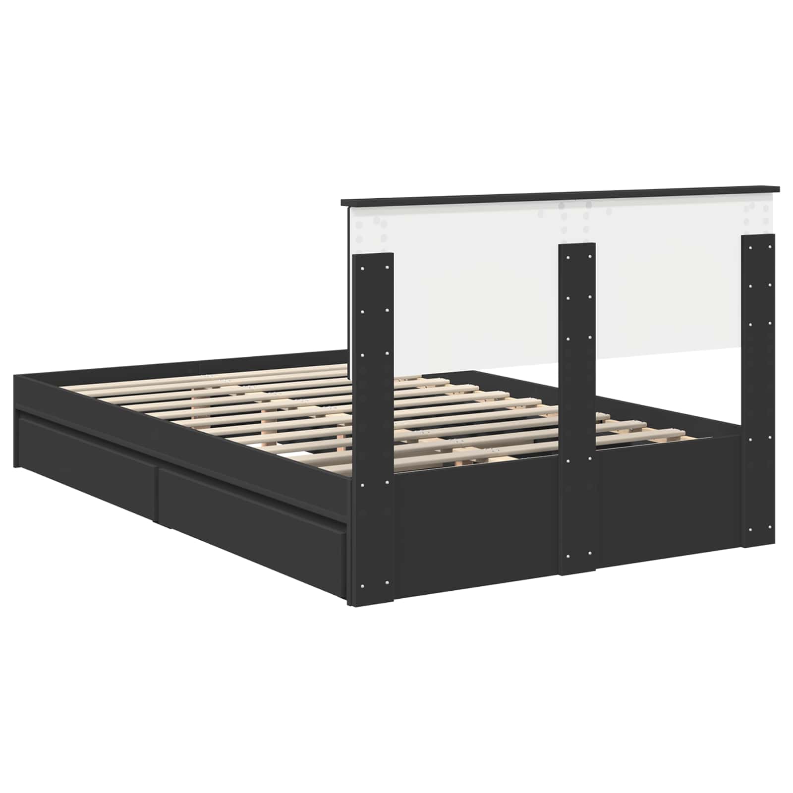 Lit de Rangement Noir 120 x 200 cm Bois d'ingénierie - XIOS