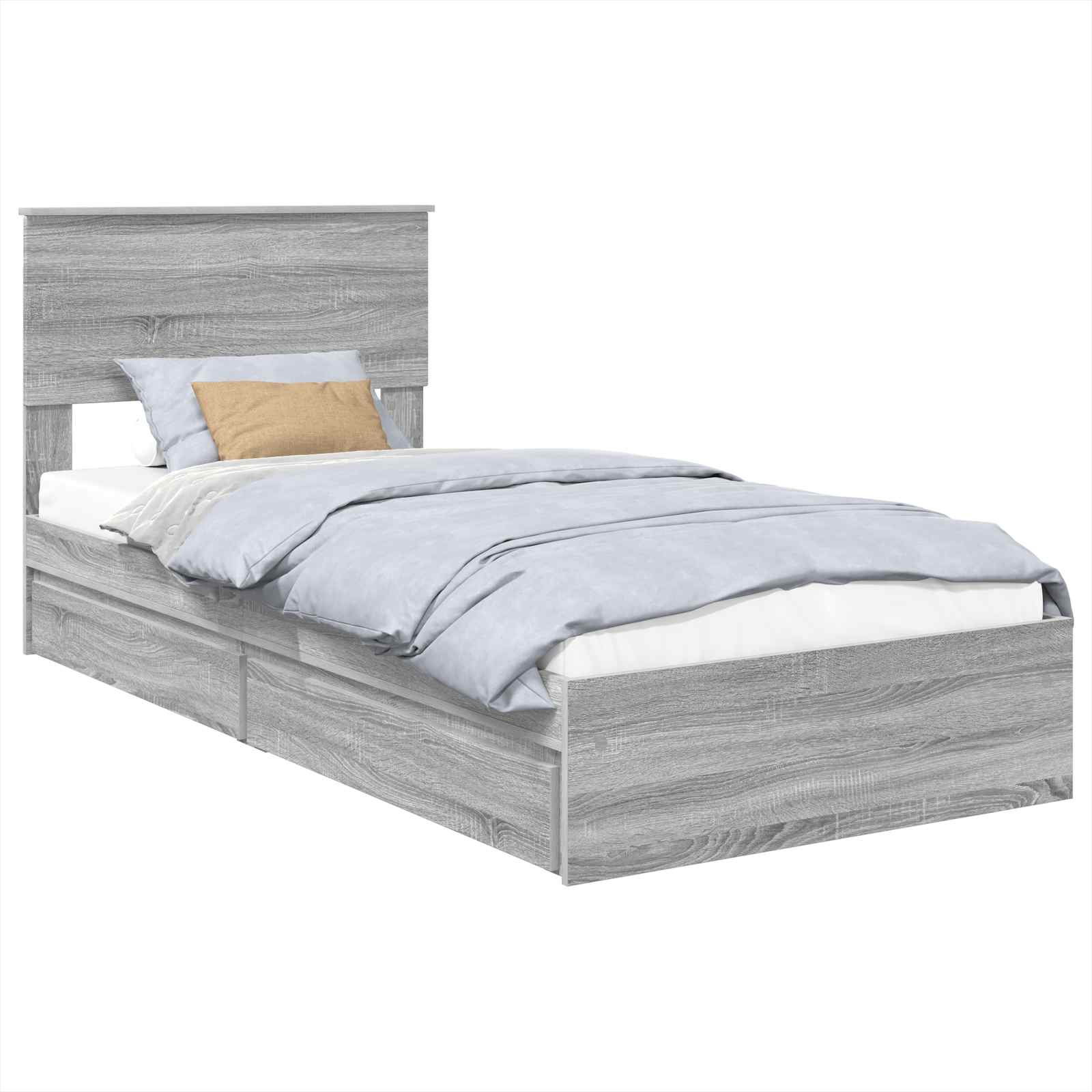 Lit de Rangement Gris Sonoma 100 x 200 cm Bois d'ingénierie - XIOS