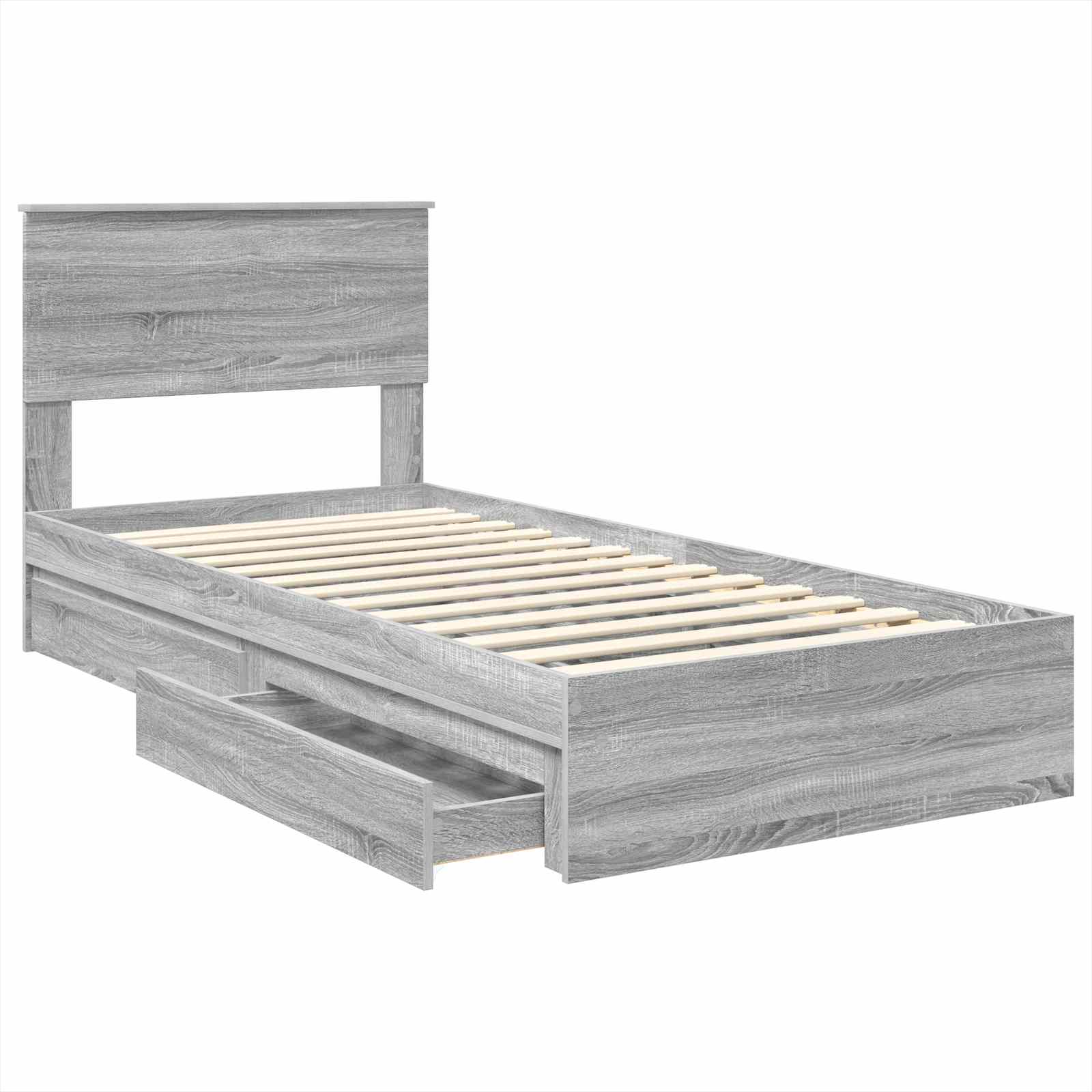 Lit de Rangement Gris Sonoma 100 x 200 cm Bois d'ingénierie - XIOS