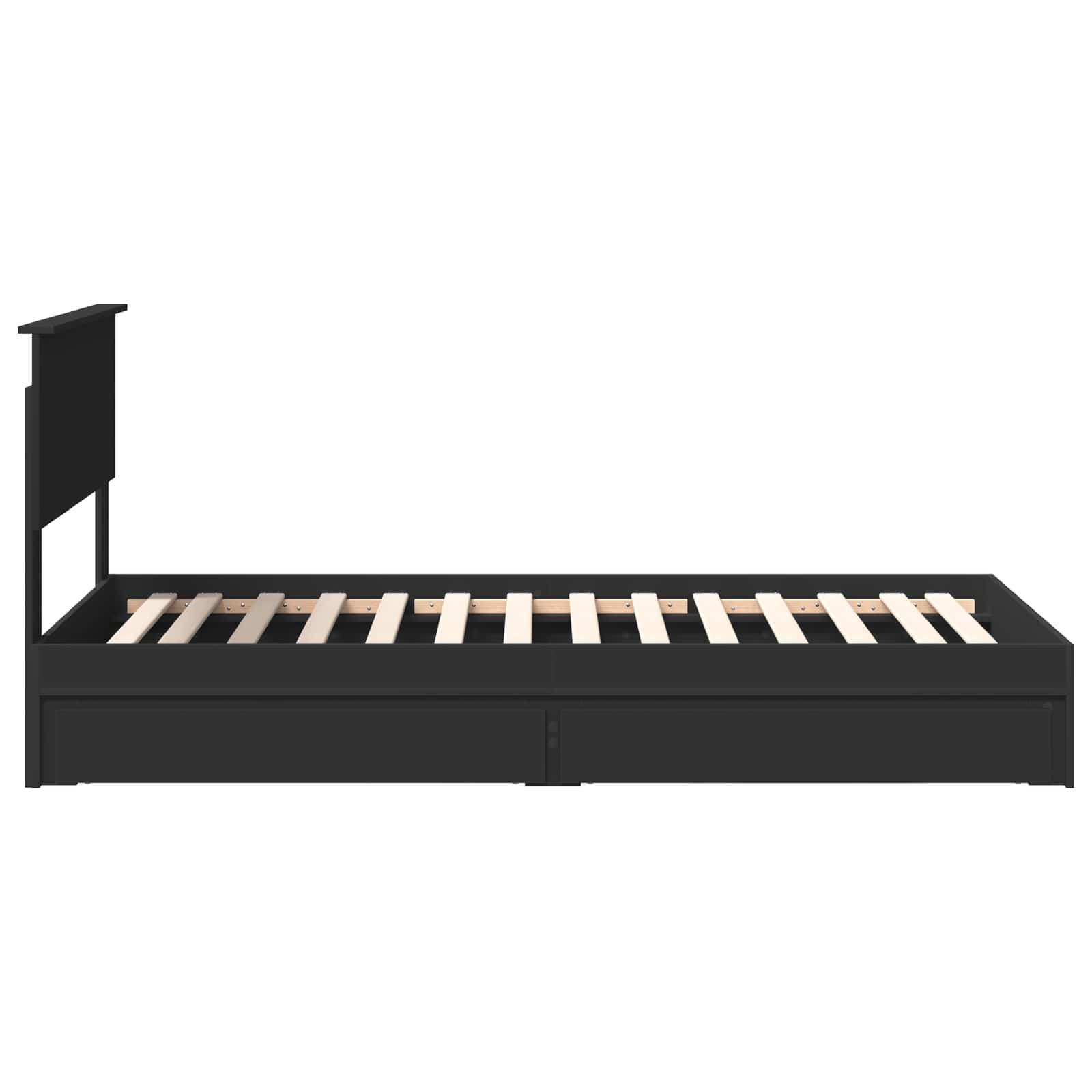 Lit de Rangement avec tiroir Noir 75 x 190 cm Bois d'ingénierie - XIOS