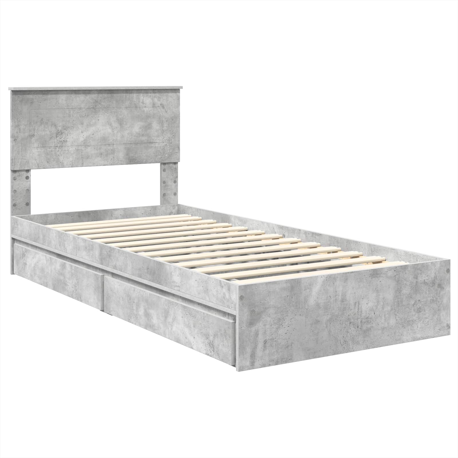 Lit de Rangement Gris béton 75 x 190 cm Bois d'ingénierie - XIOS