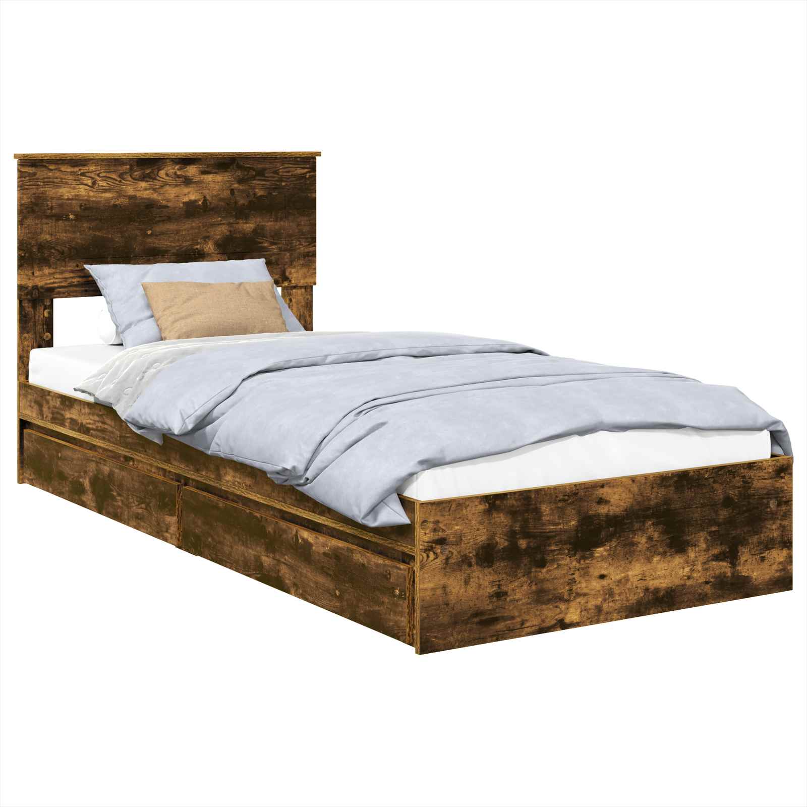 Lit de Rangement Chêne fumé 75 x 190 cm Bois d'ingénierie - XIOS
