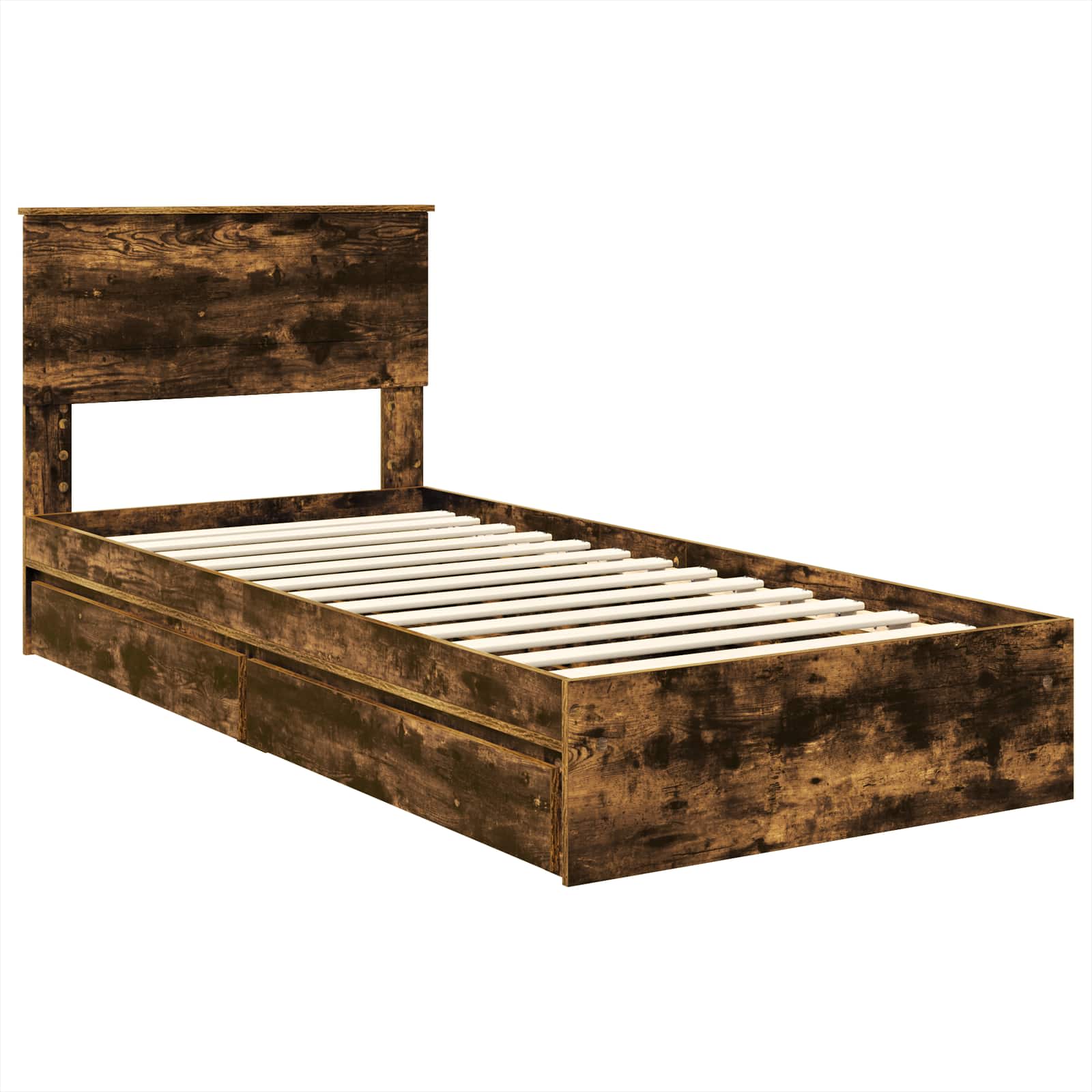 Lit de Rangement Chêne fumé 75 x 190 cm Bois d'ingénierie - XIOS
