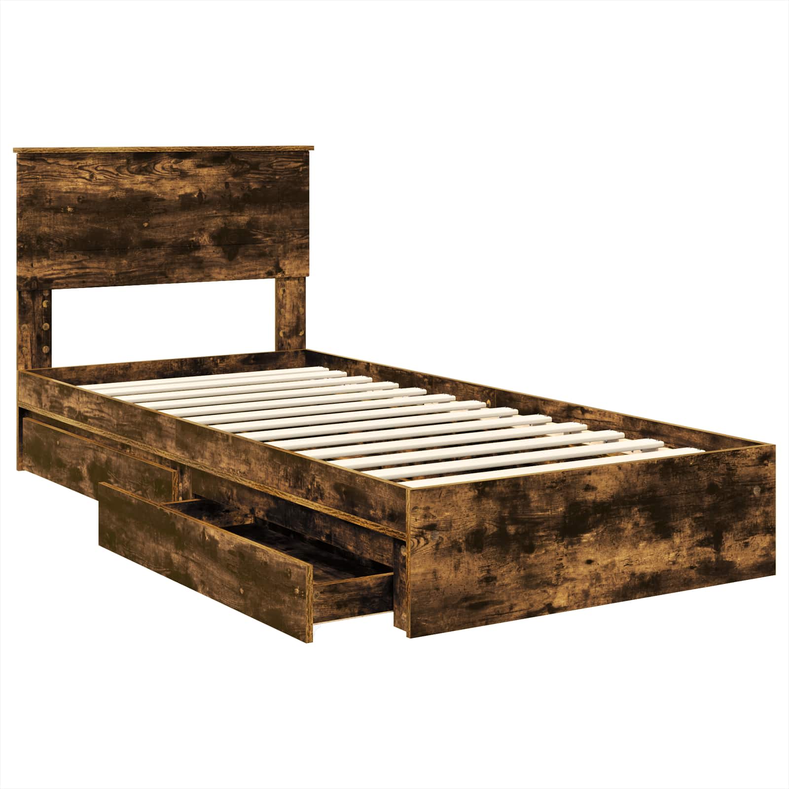 Lit de Rangement Chêne fumé 75 x 190 cm Bois d'ingénierie - XIOS