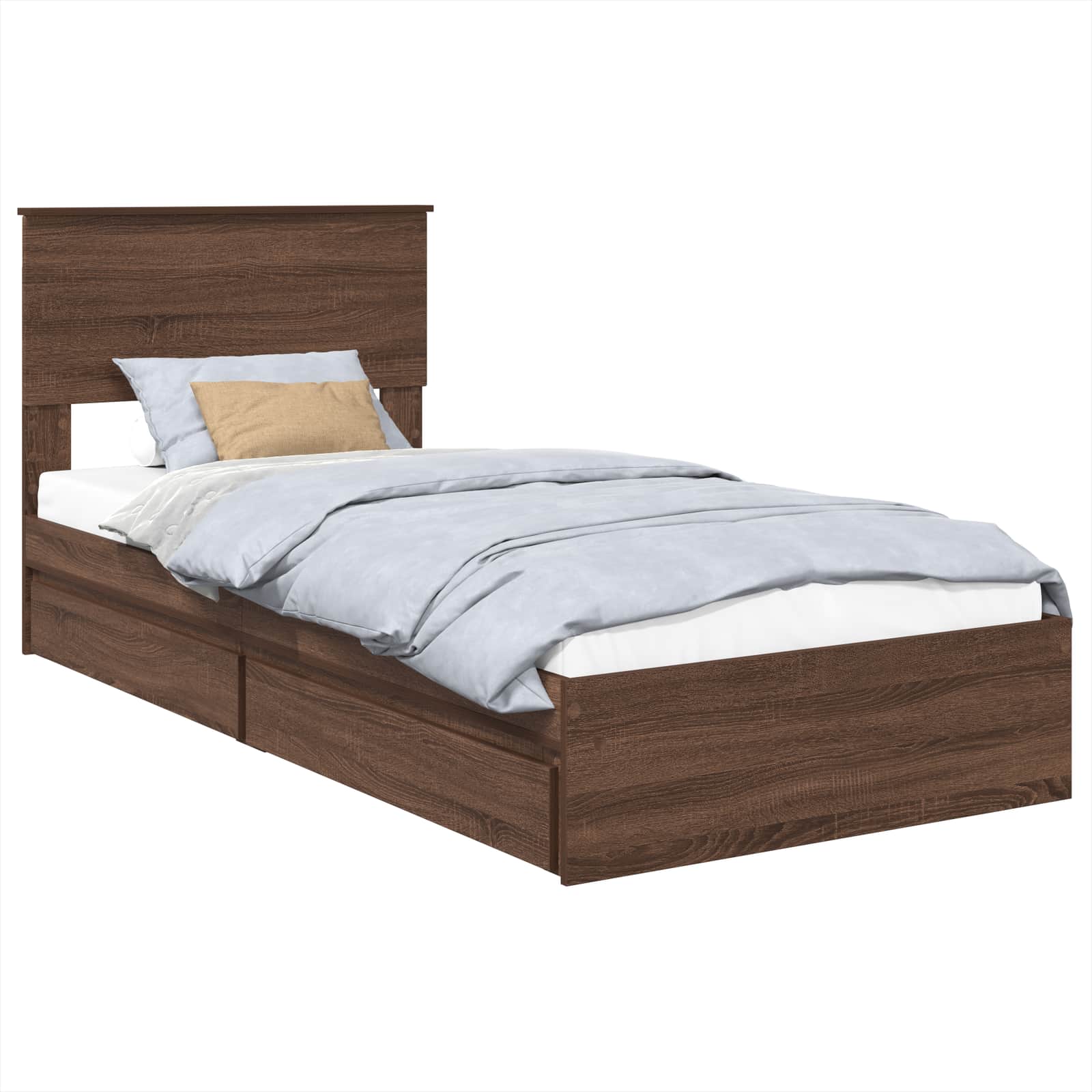 Lit de Rangement Chêne brun 75 x 190 cm Bois d'ingénierie - XIOS