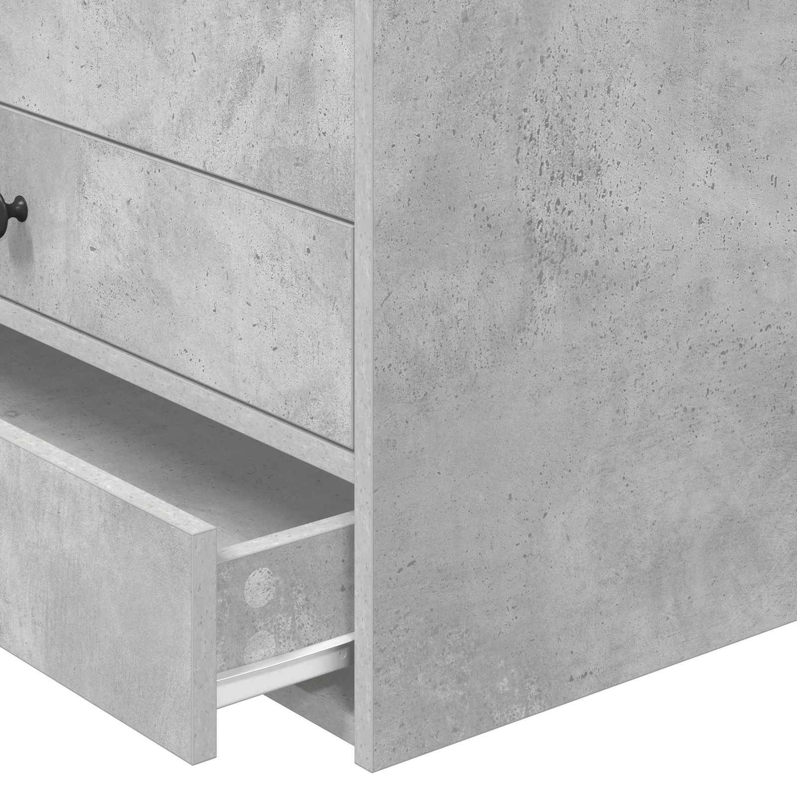 Lit d'appoint Gris béton et noir 100 x 200 cm Bois d'ingénierie - XIOS