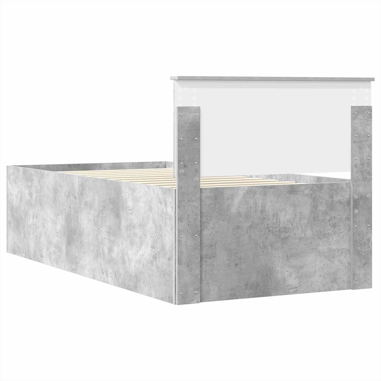 Lit d'appoint Gris béton et noir 100 x 200 cm Bois d'ingénierie - XIOS