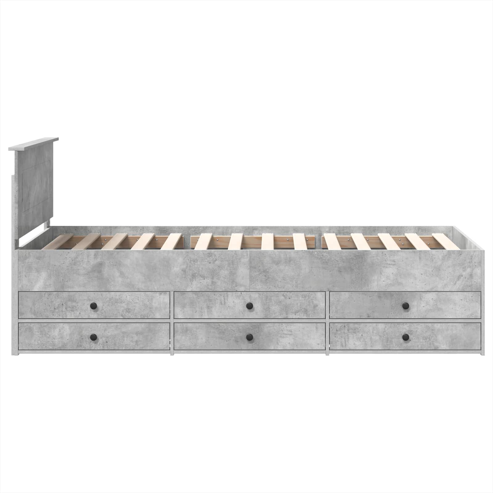 Lit d'appoint Gris béton et noir 100 x 200 cm Bois d'ingénierie - XIOS