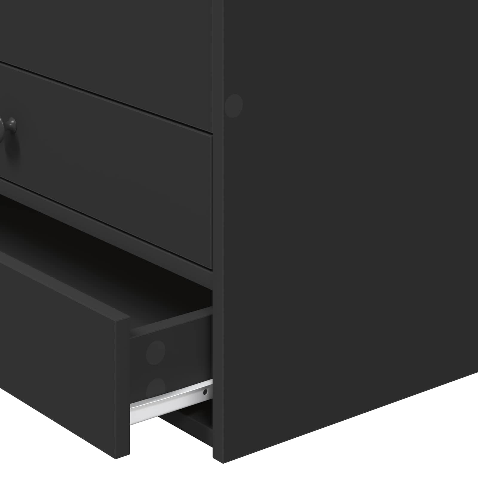 Lit d'appoint avec tiroir Noir 75 x 190 cm Bois d'ingénierie - XIOS