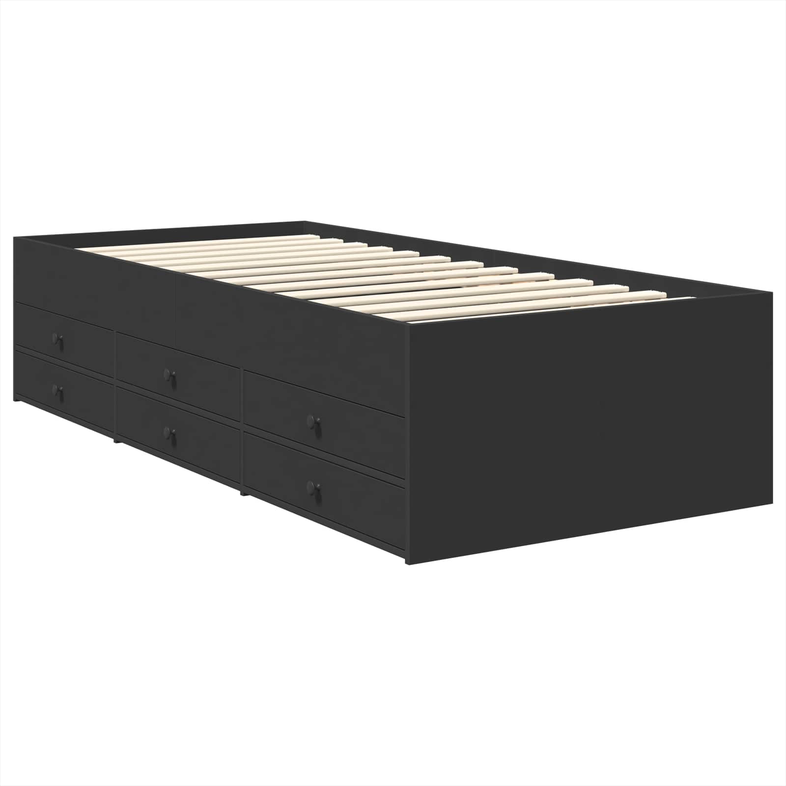 Lit d'appoint avec tiroir Noir 75 x 190 cm Bois d'ingénierie - XIOS
