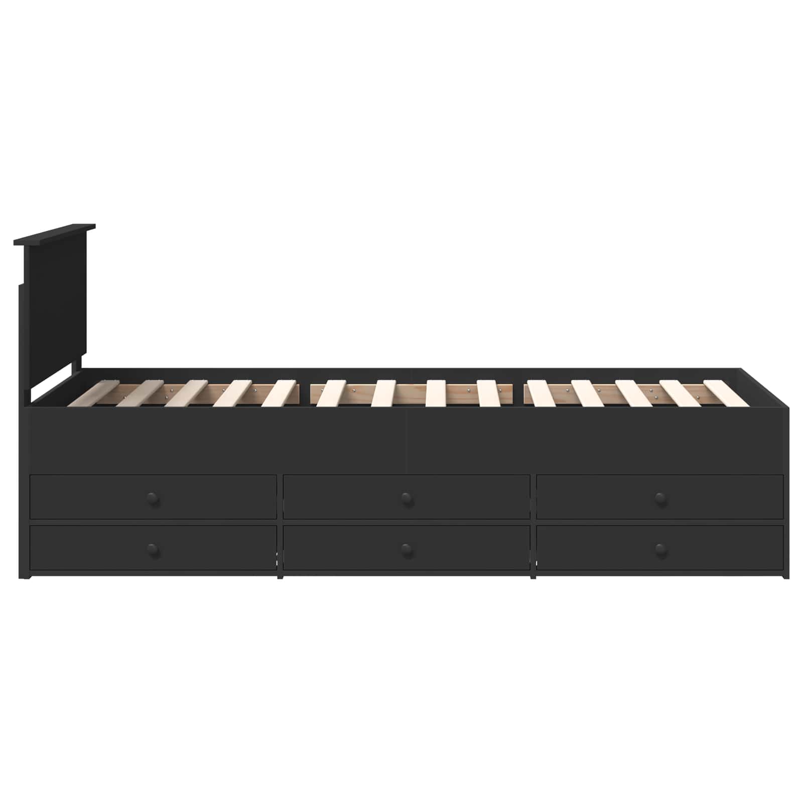 Lit d'appoint avec tiroir Noir 75 x 190 cm Bois d'ingénierie - XIOS