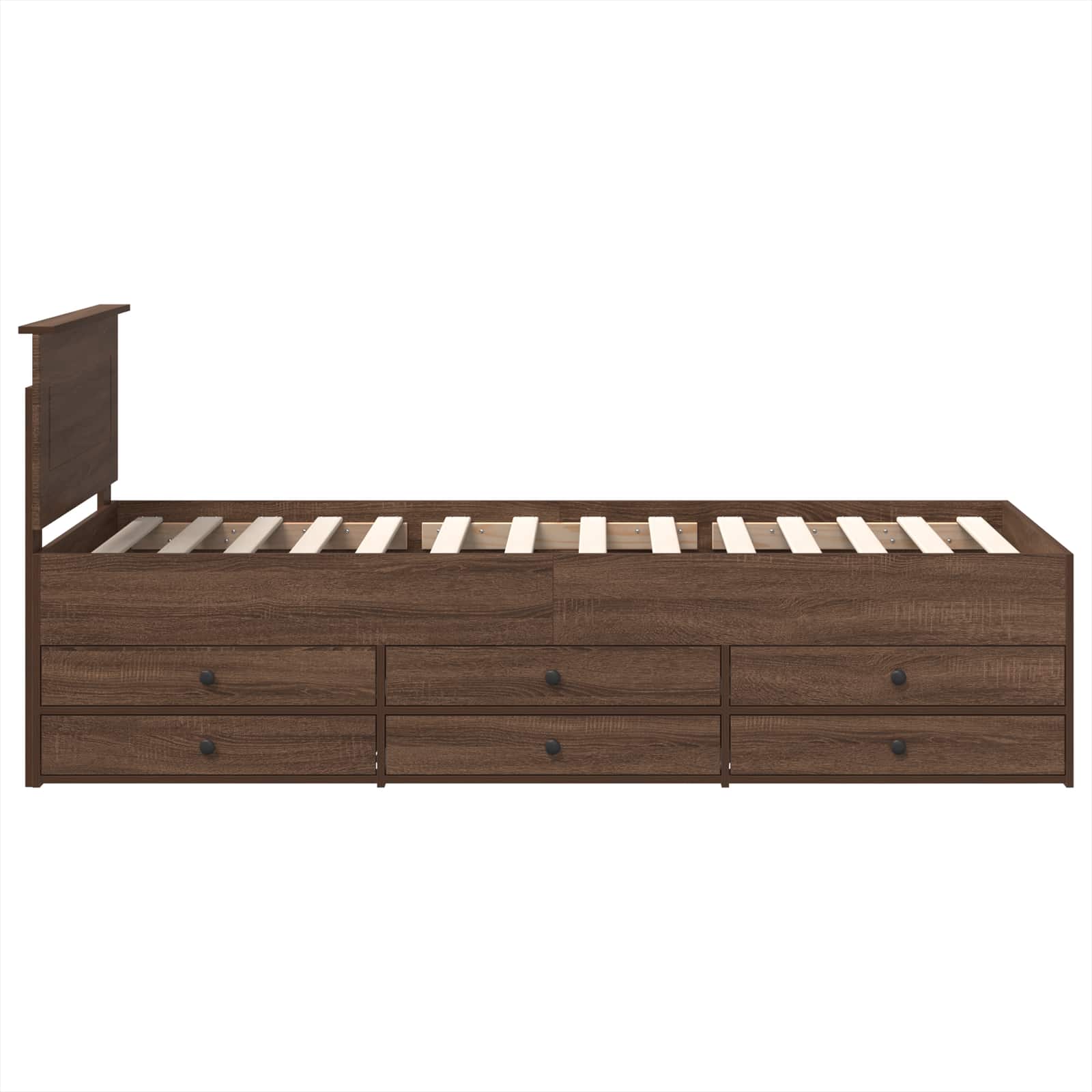 Lit d'appoint Chêne fumé et noir 75 x 190 cm Bois d'ingénierie - XIOS