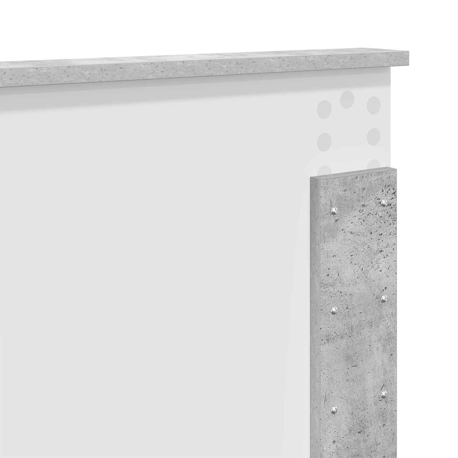 Cadre de lit Gris béton 150 x 200 cm Bois d'ingénierie - XIOS