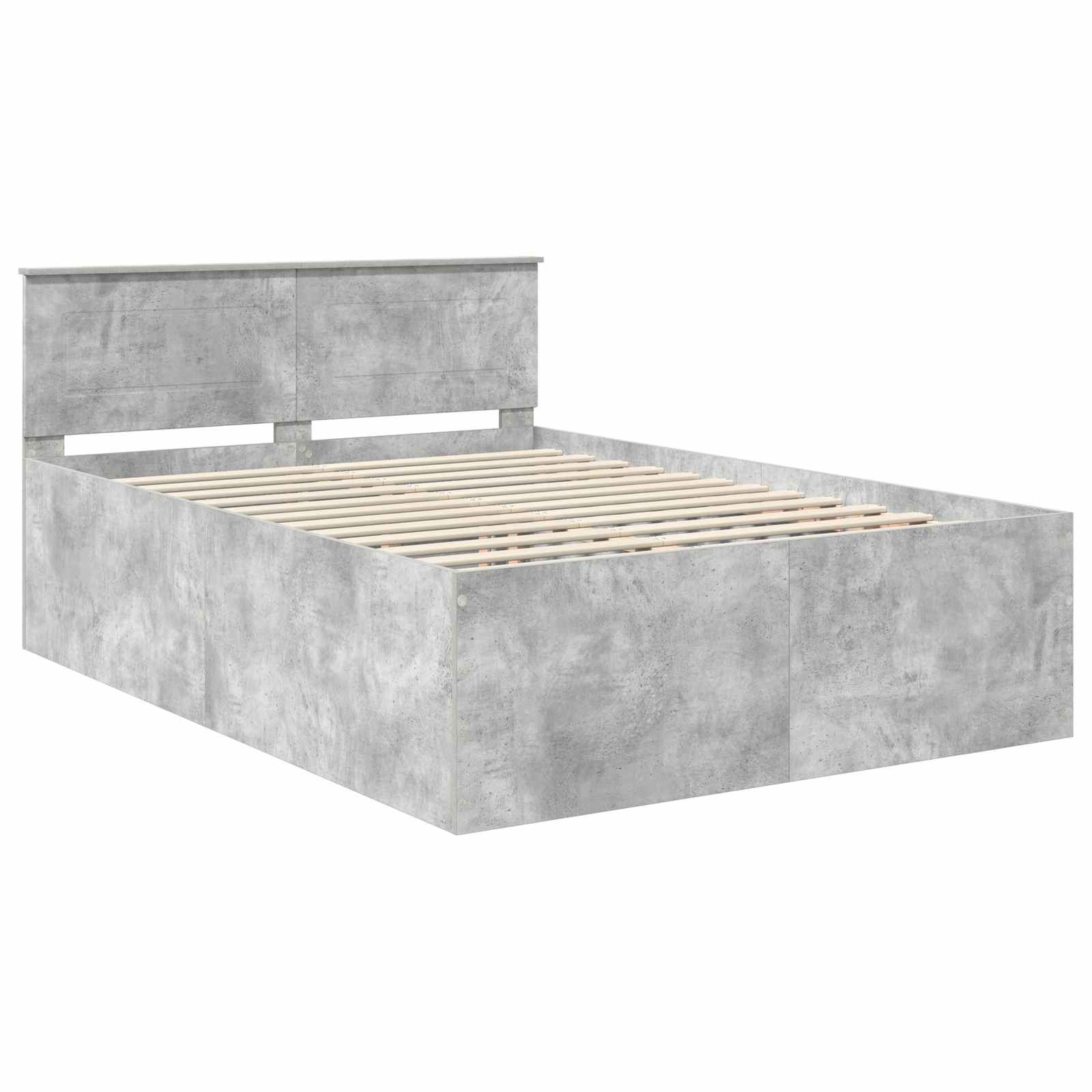 Cadre de lit Gris béton 150 x 200 cm Bois d'ingénierie - XIOS