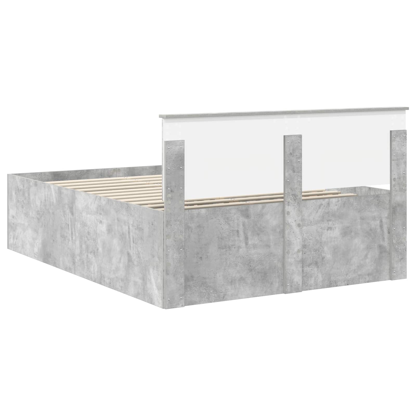 Cadre de lit Gris béton 150 x 200 cm Bois d'ingénierie - XIOS