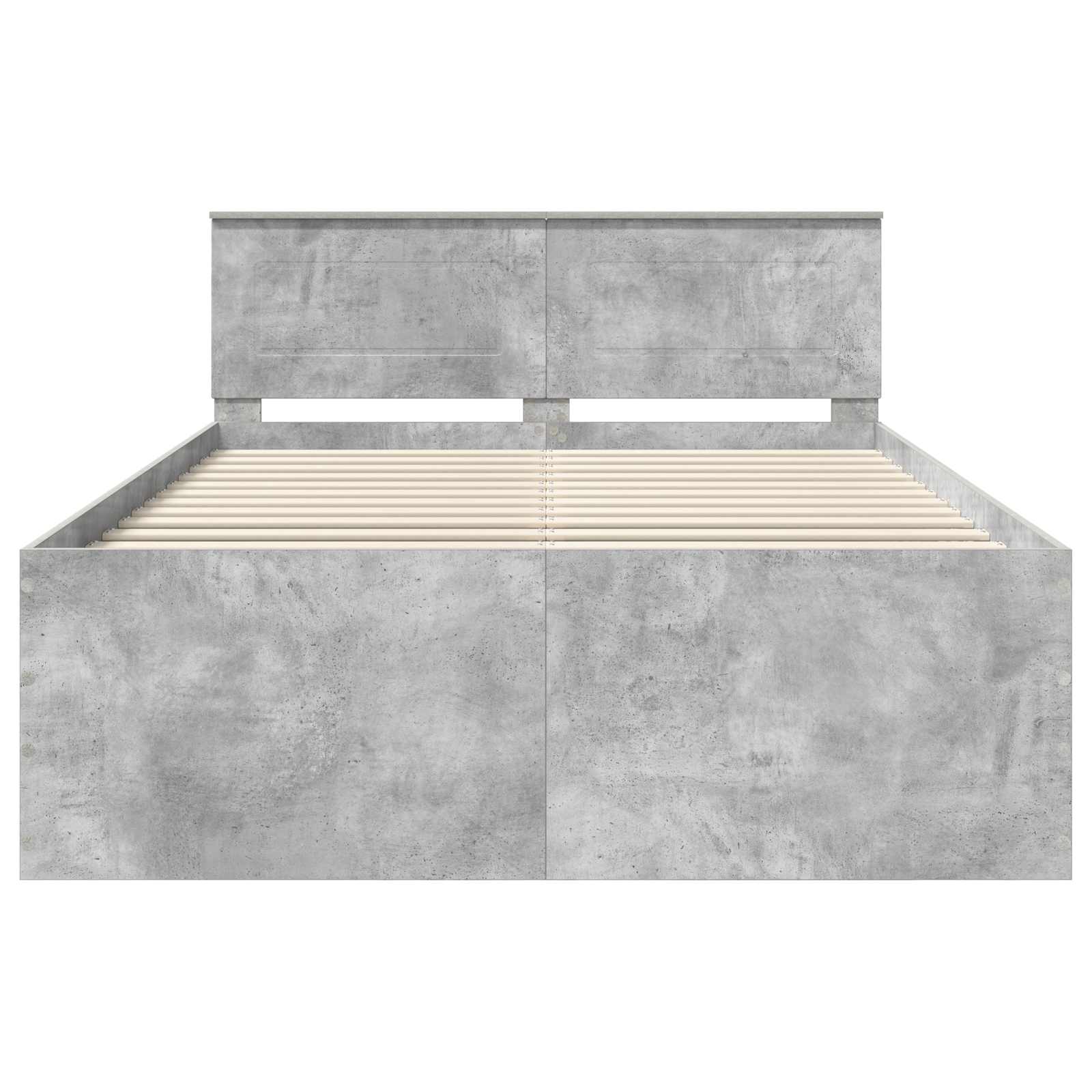 Cadre de lit Gris béton 150 x 200 cm Bois d'ingénierie - XIOS