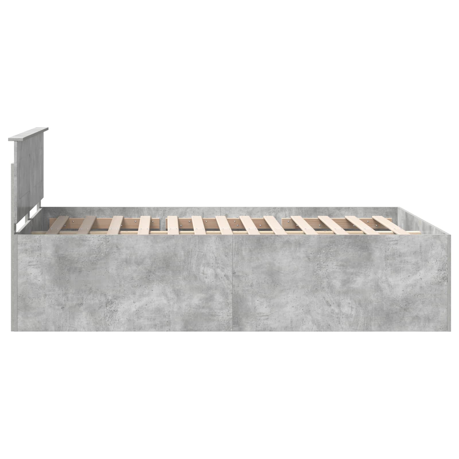 Cadre de lit Gris béton 150 x 200 cm Bois d'ingénierie - XIOS