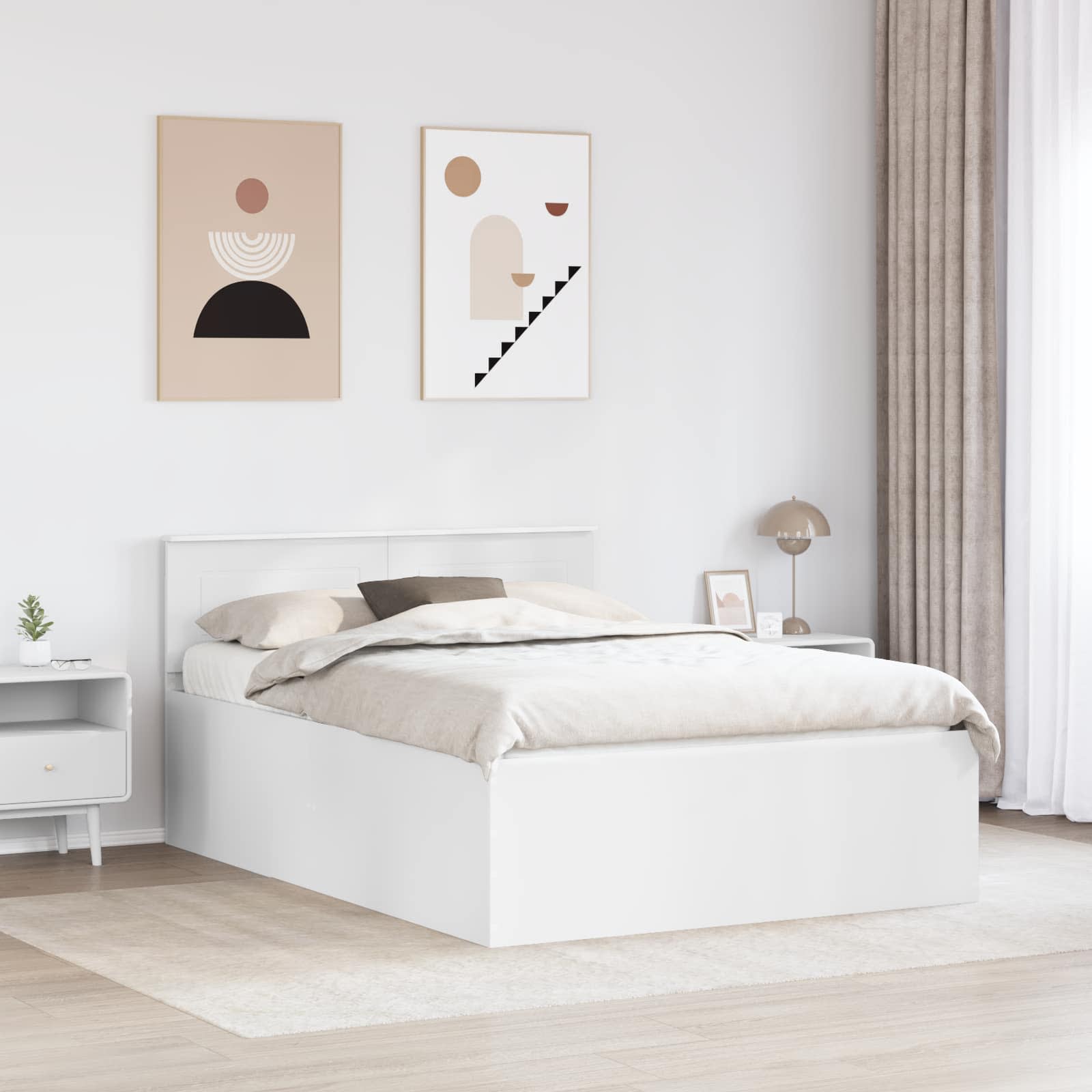 Cadre de lit Blanc 140 x 200 cm Bois d'ingénierie - XIOS