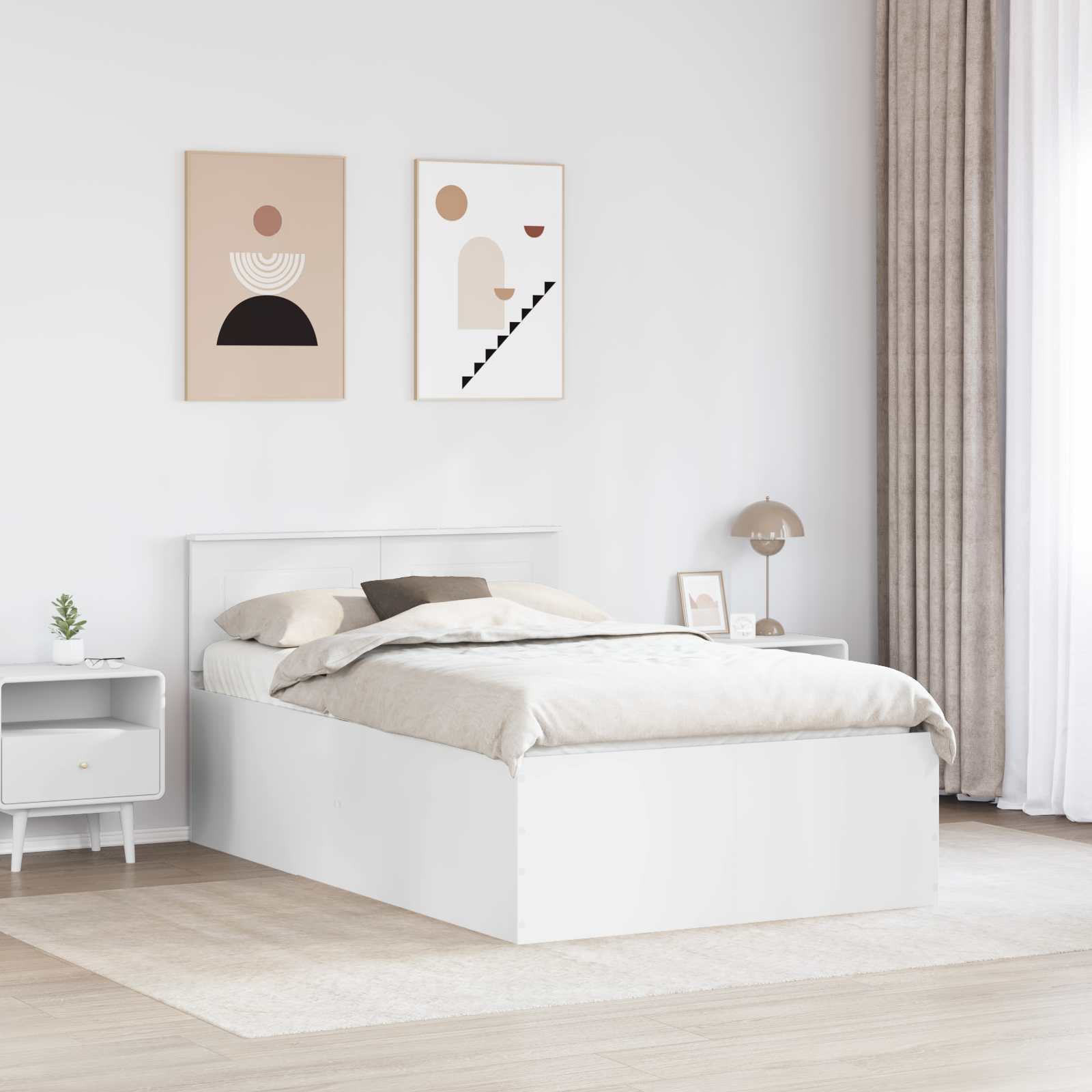 Cadre de lit Blanc 135 x 190 cm Bois d'ingénierie - XIOS