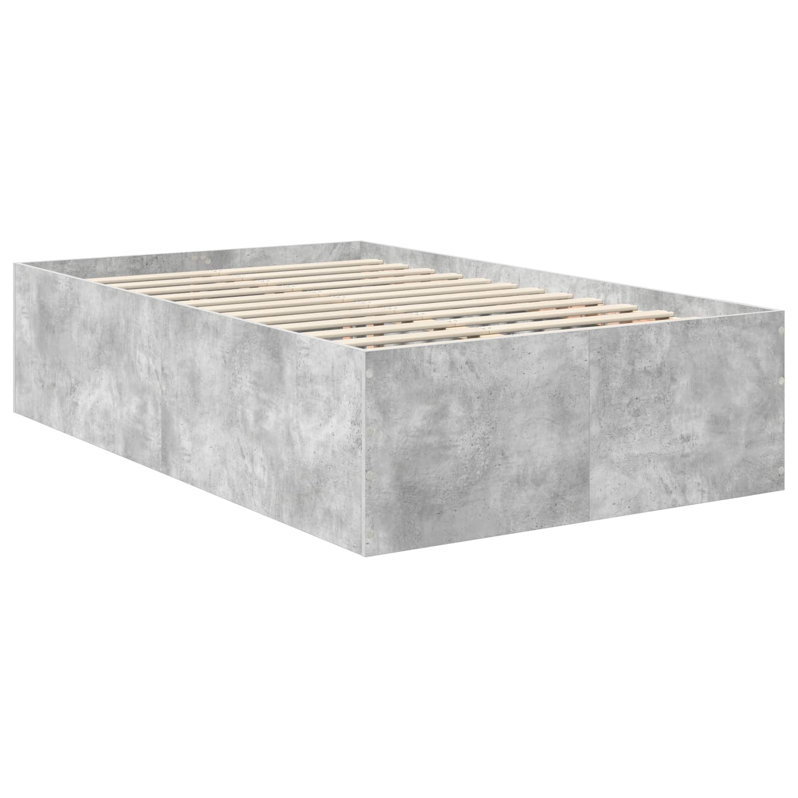 Cadre de lit Gris béton 135 x 190 cm Bois d'ingénierie - XIOS
