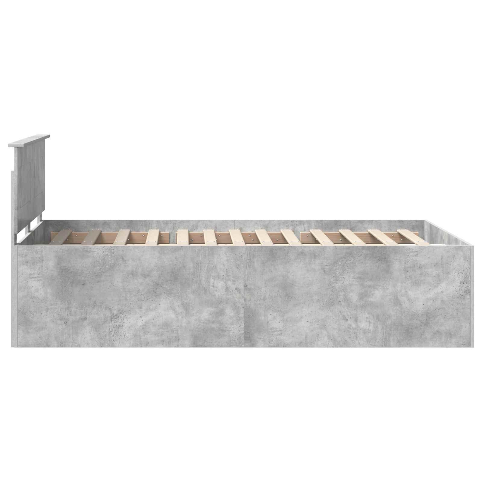 Cadre de lit Gris béton 135 x 190 cm Bois d'ingénierie - XIOS