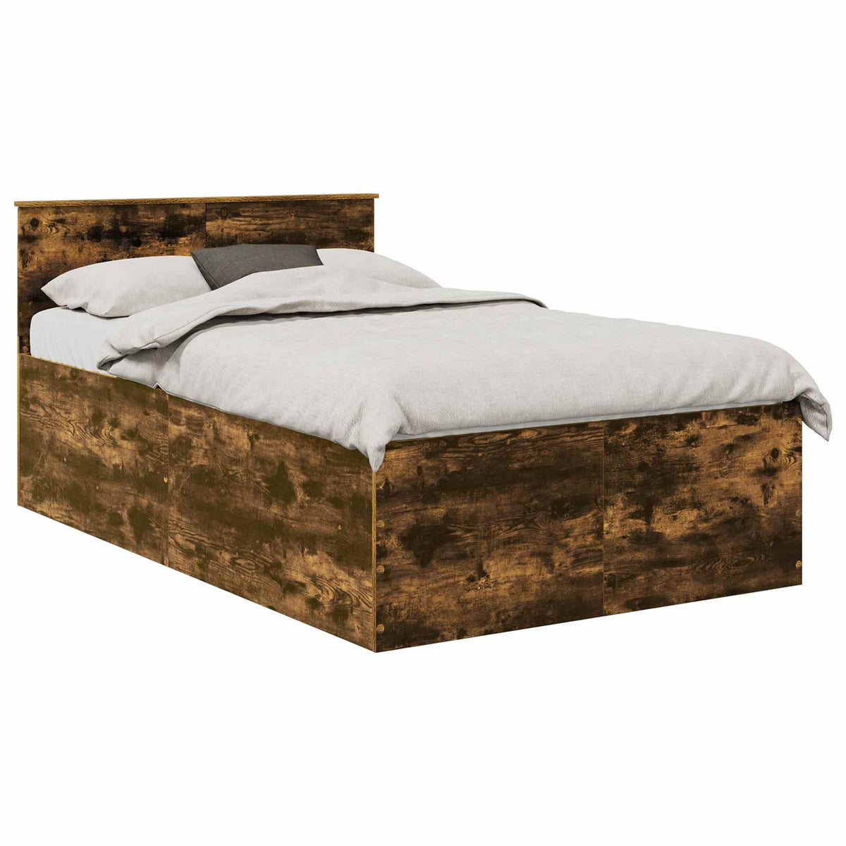 Cadre de lit Chêne fumé 135 x 190 cm Bois d'ingénierie
